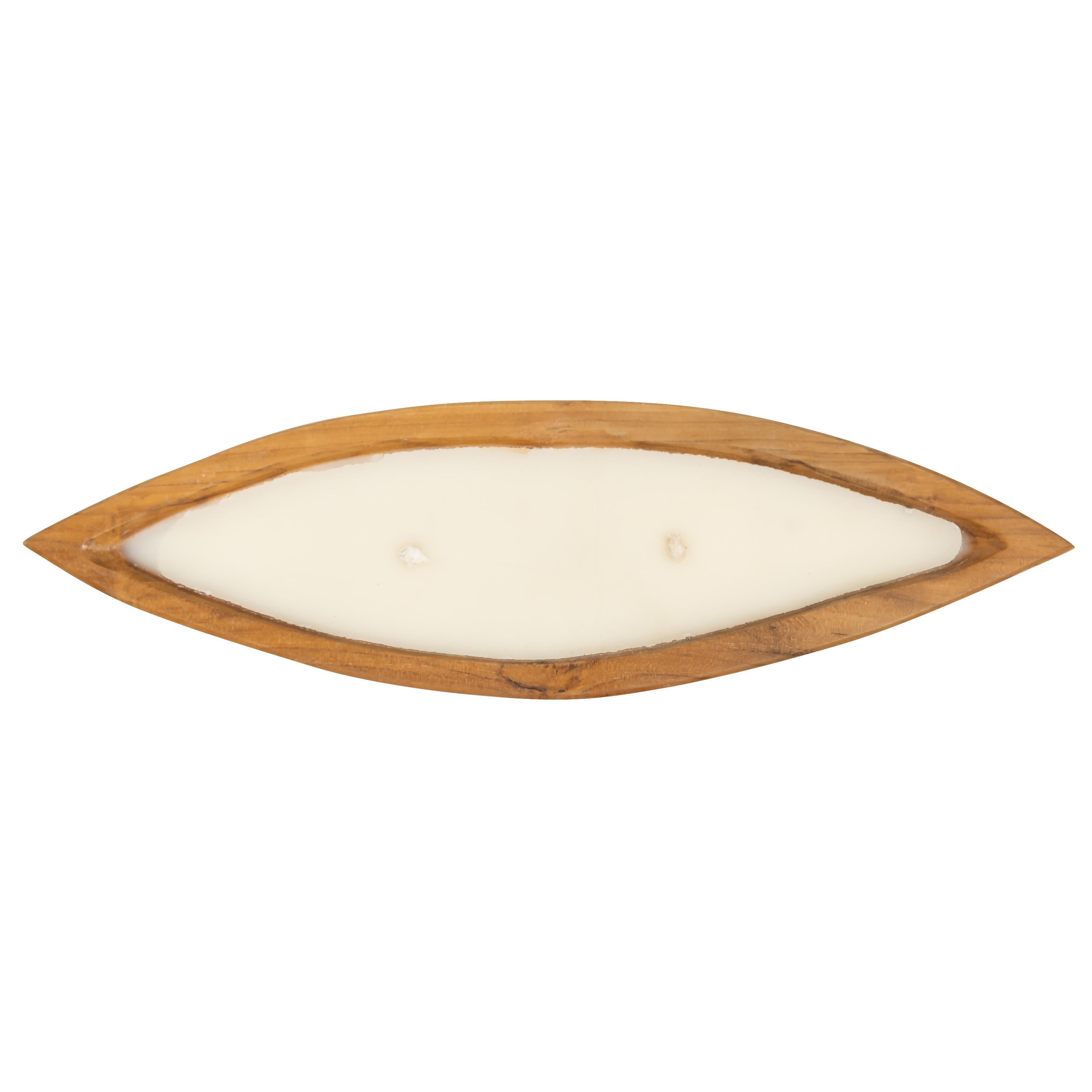 Dekoratif Mum Teak Tekne Formu  S 45 cm x 13 cm x 7 cm