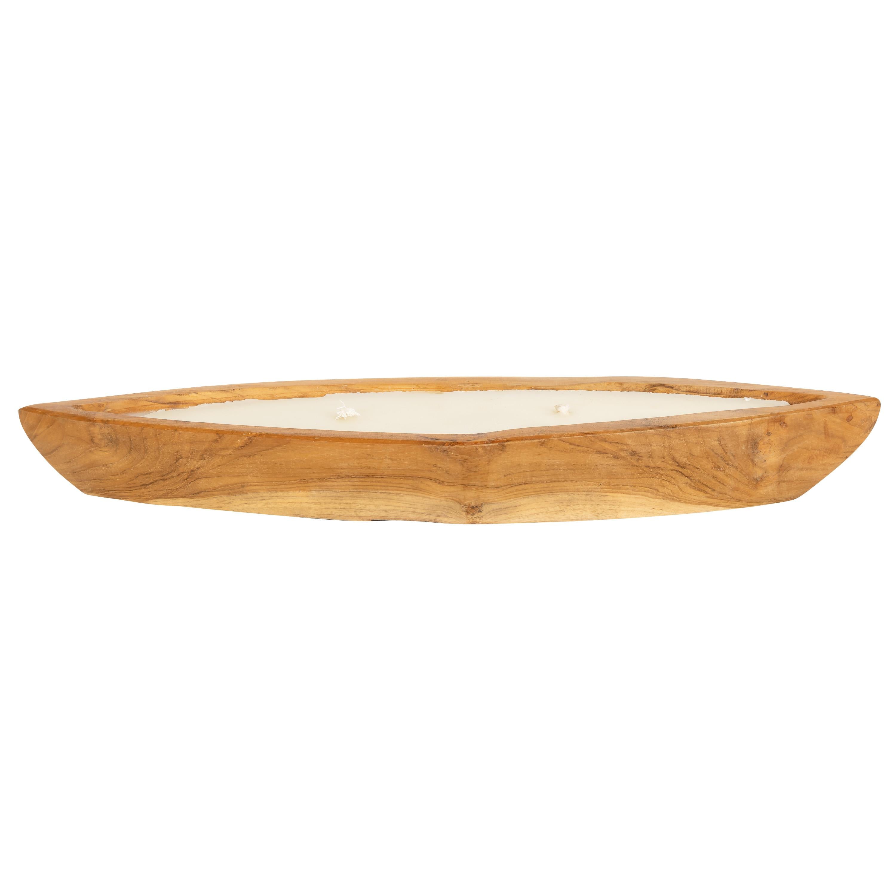 Dekoratif Mum Teak Tekne Formu  S 45 cm x 13 cm x 7 cm