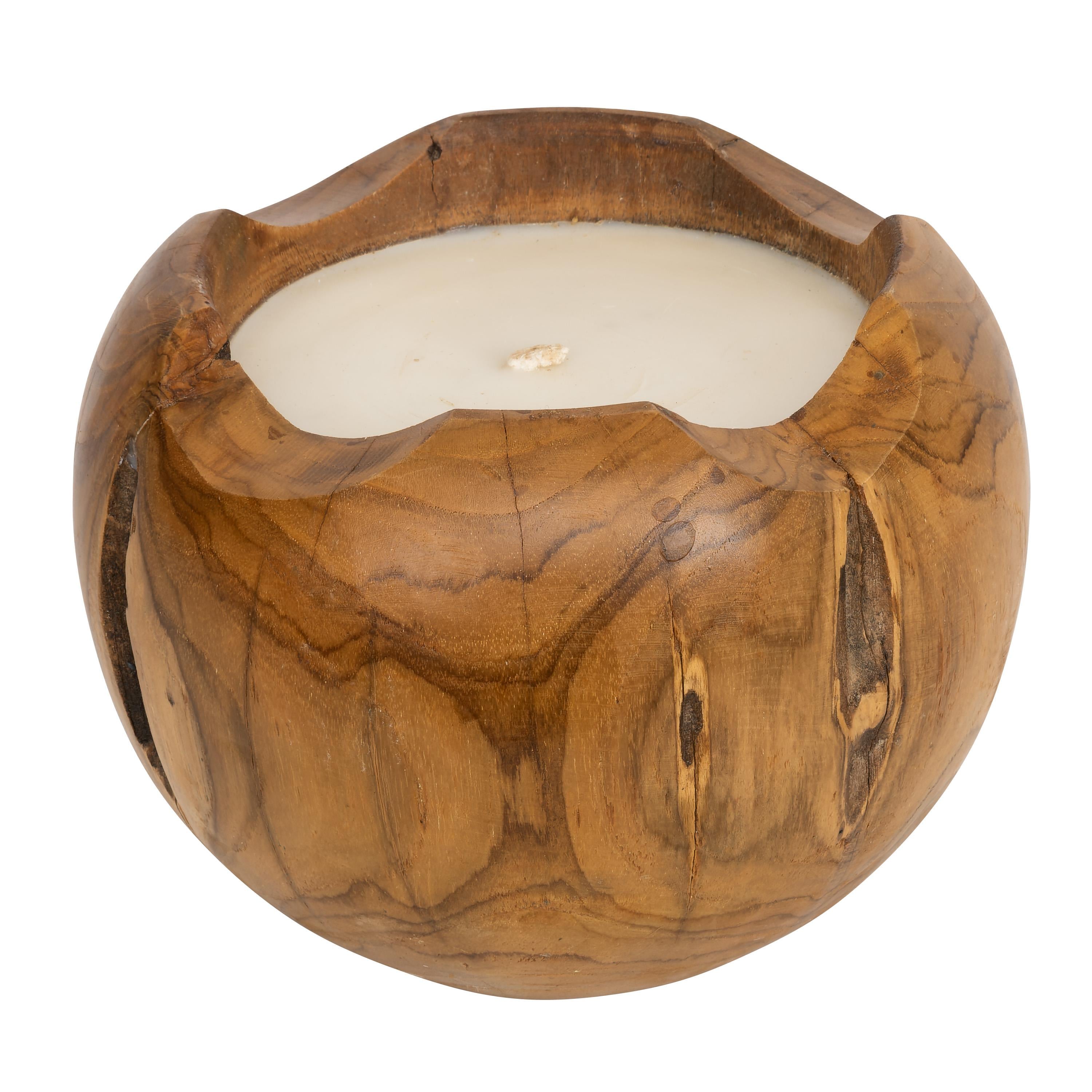 Dekoratif Mum Teak Top Formu 20 cm x 20 cm x 18 cm