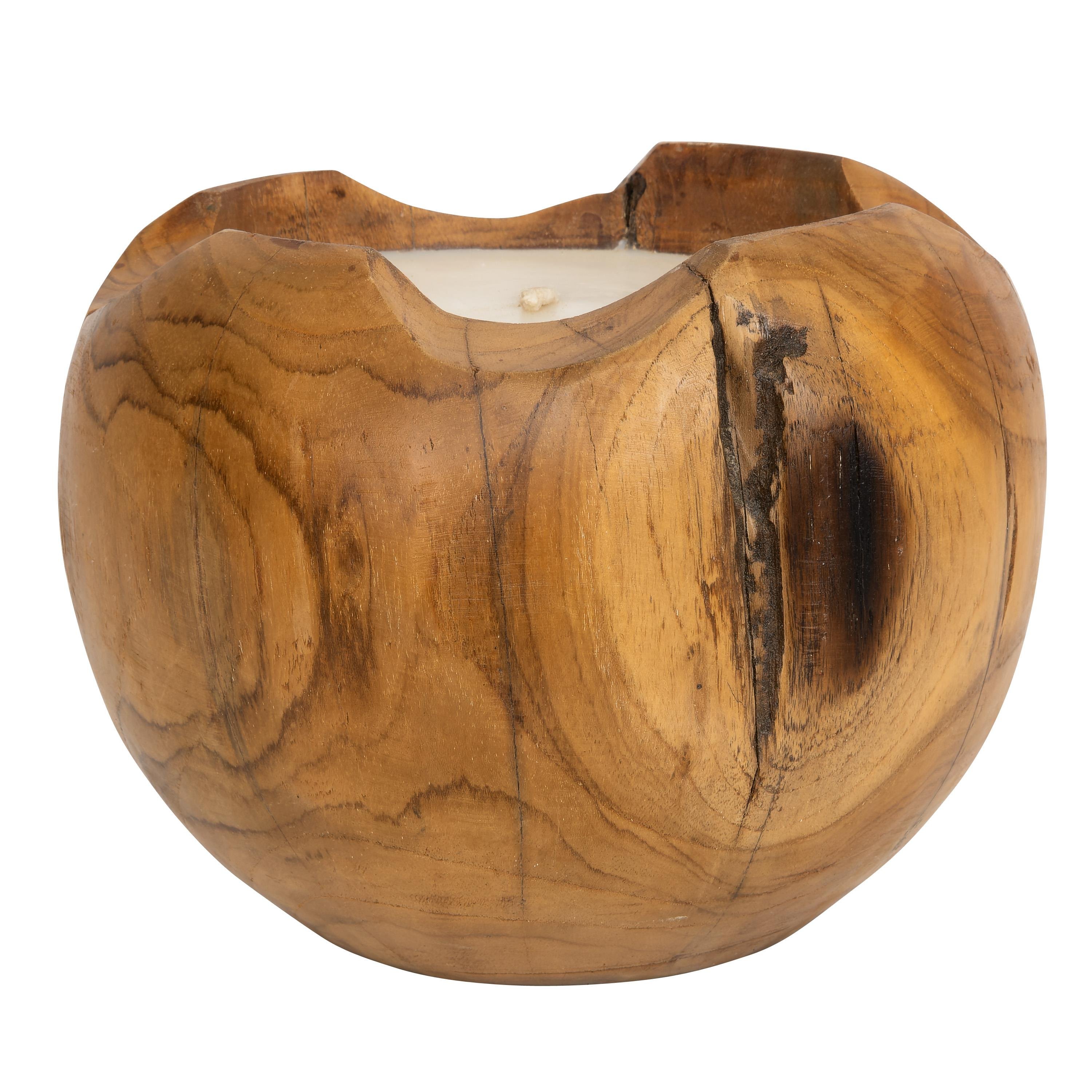 Dekoratif Mum Teak Top Formu 20 cm x 20 cm x 18 cm