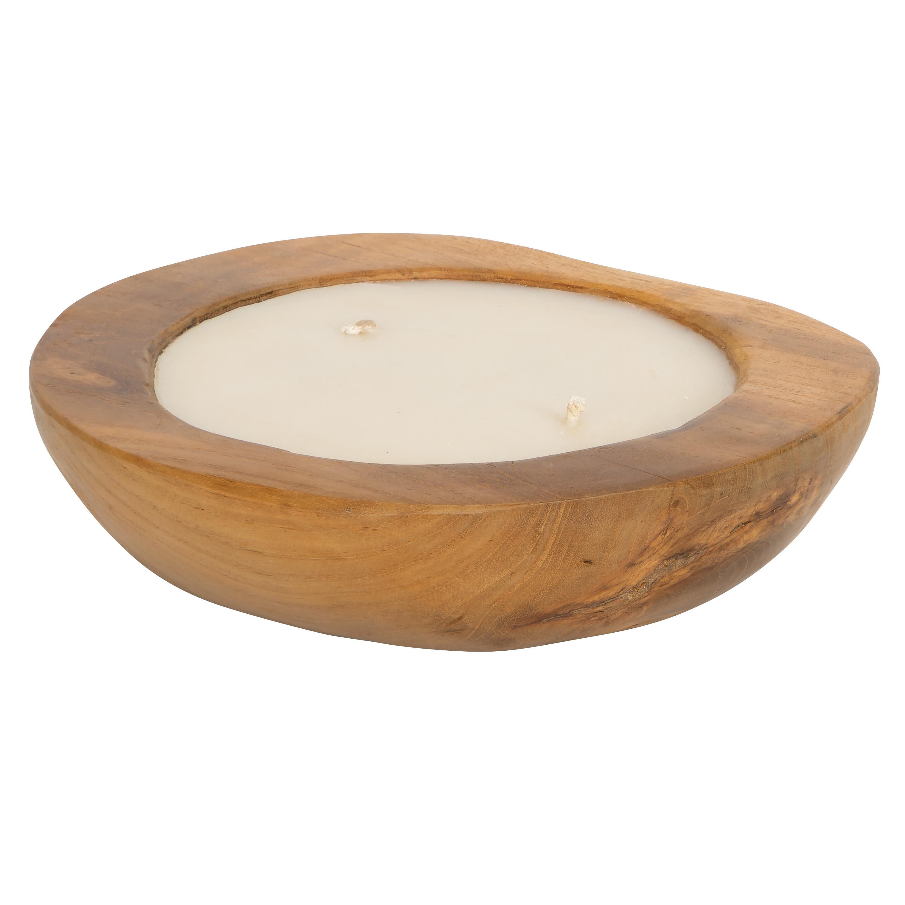 Dekoratif Mum Teak Yuvarlak Form  30 cm x 30 cm x 9 cm
