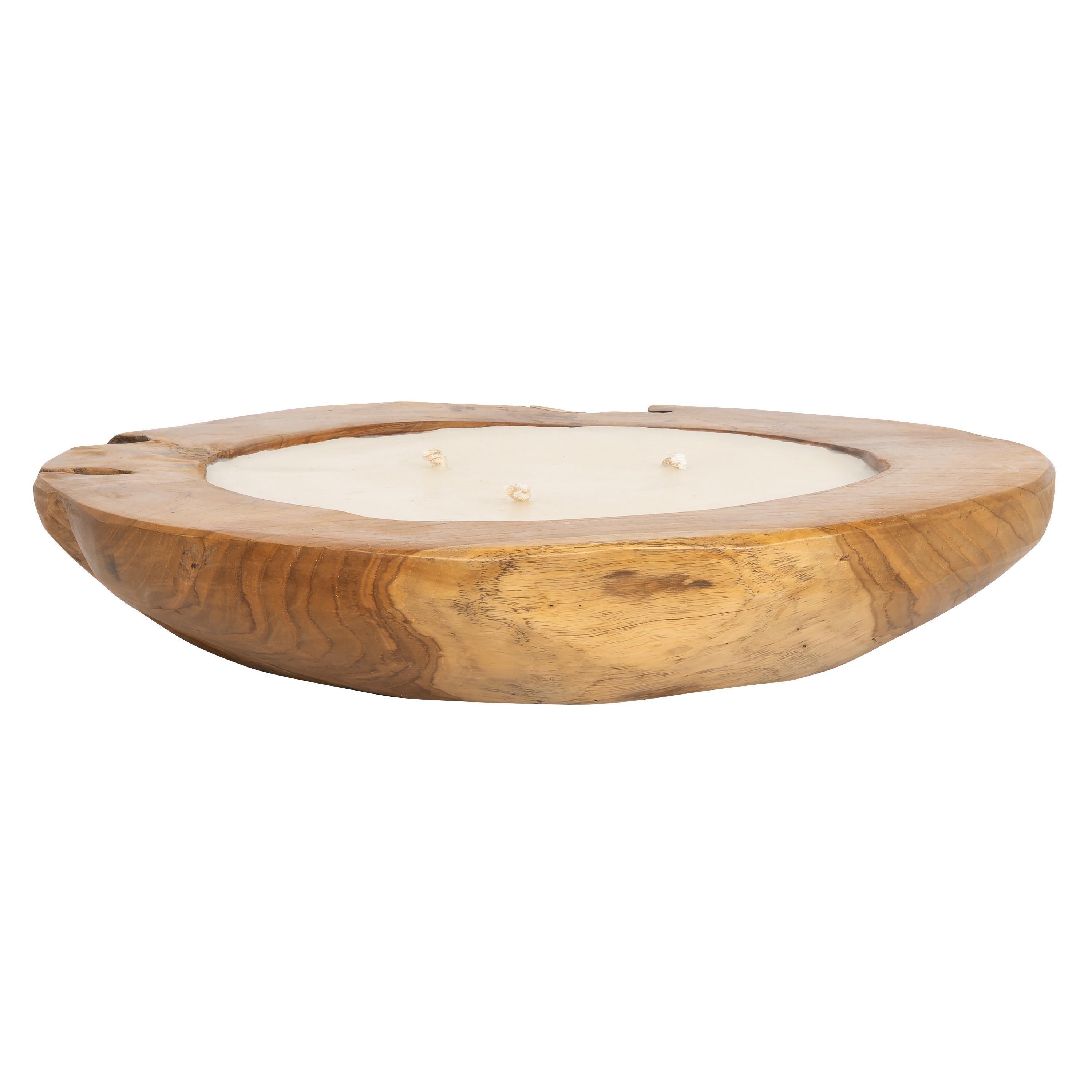 Dekoratif Mum Teak Yuvarlak Form  40 cm x 40 cm x 12 cm