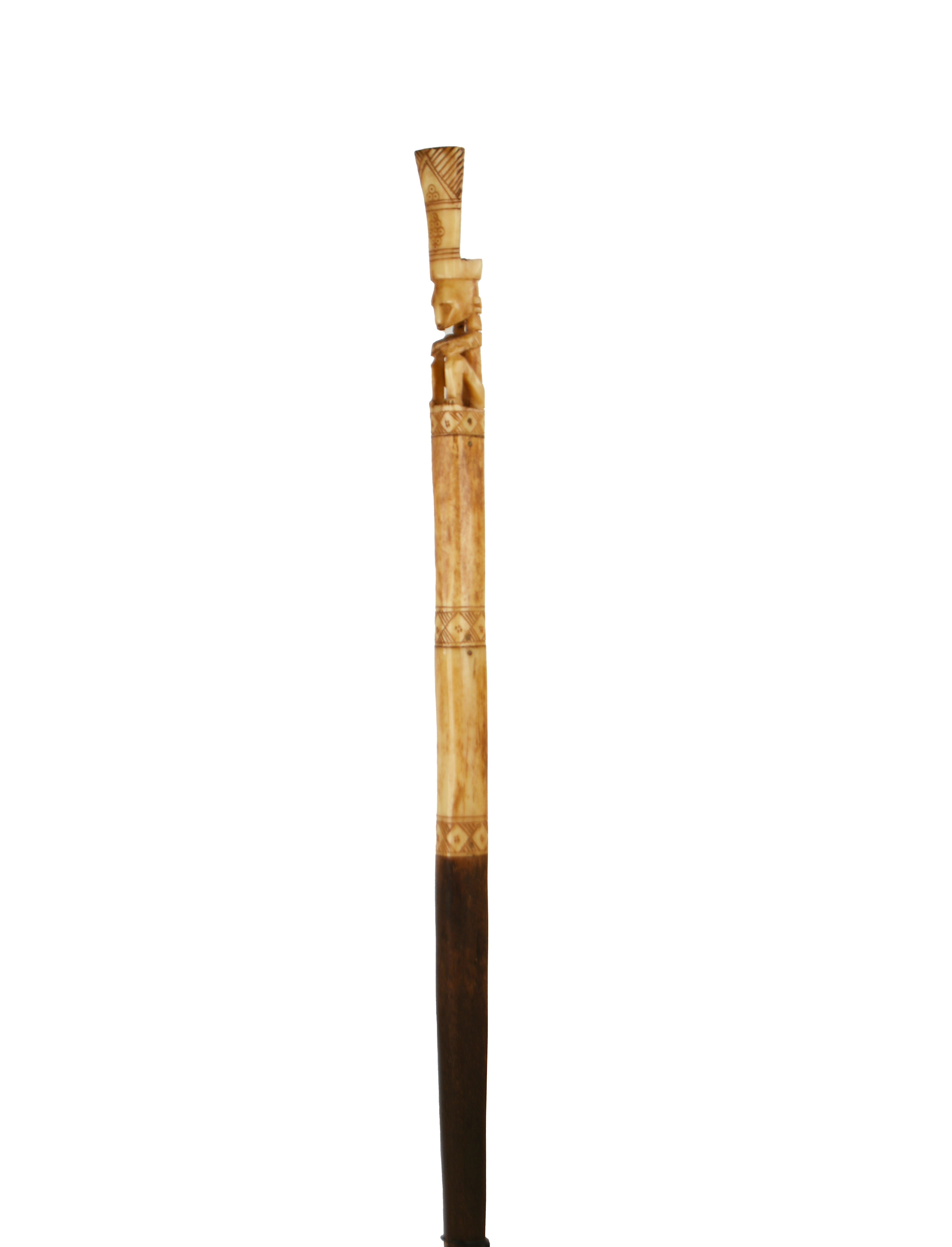 Doğal Kemik Yerli Figürlü Etnik Dekoratif Obje 77 cm