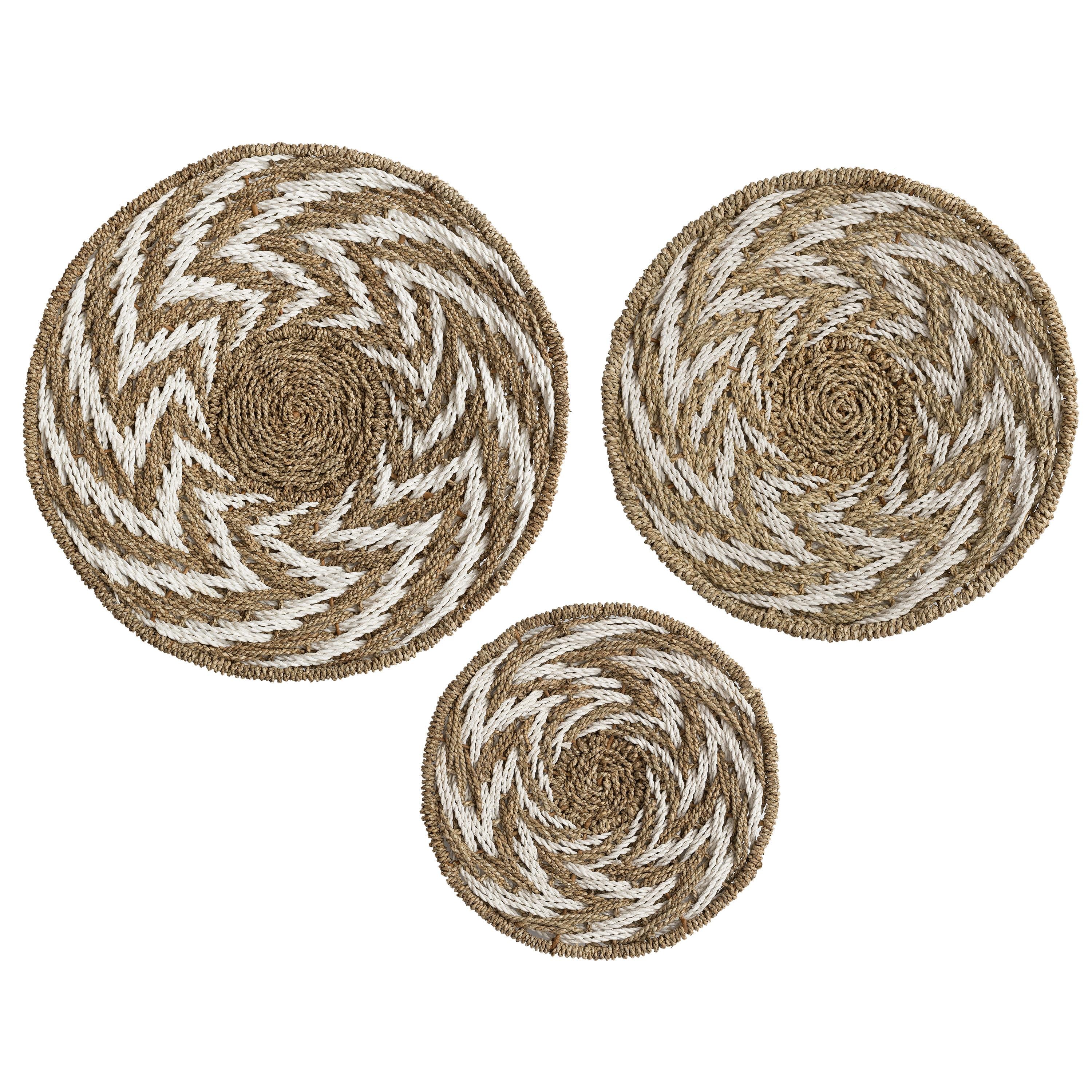 Duvar Dekorasyonu 3 lü  Beyaz Naturel (40-50-60 cm)