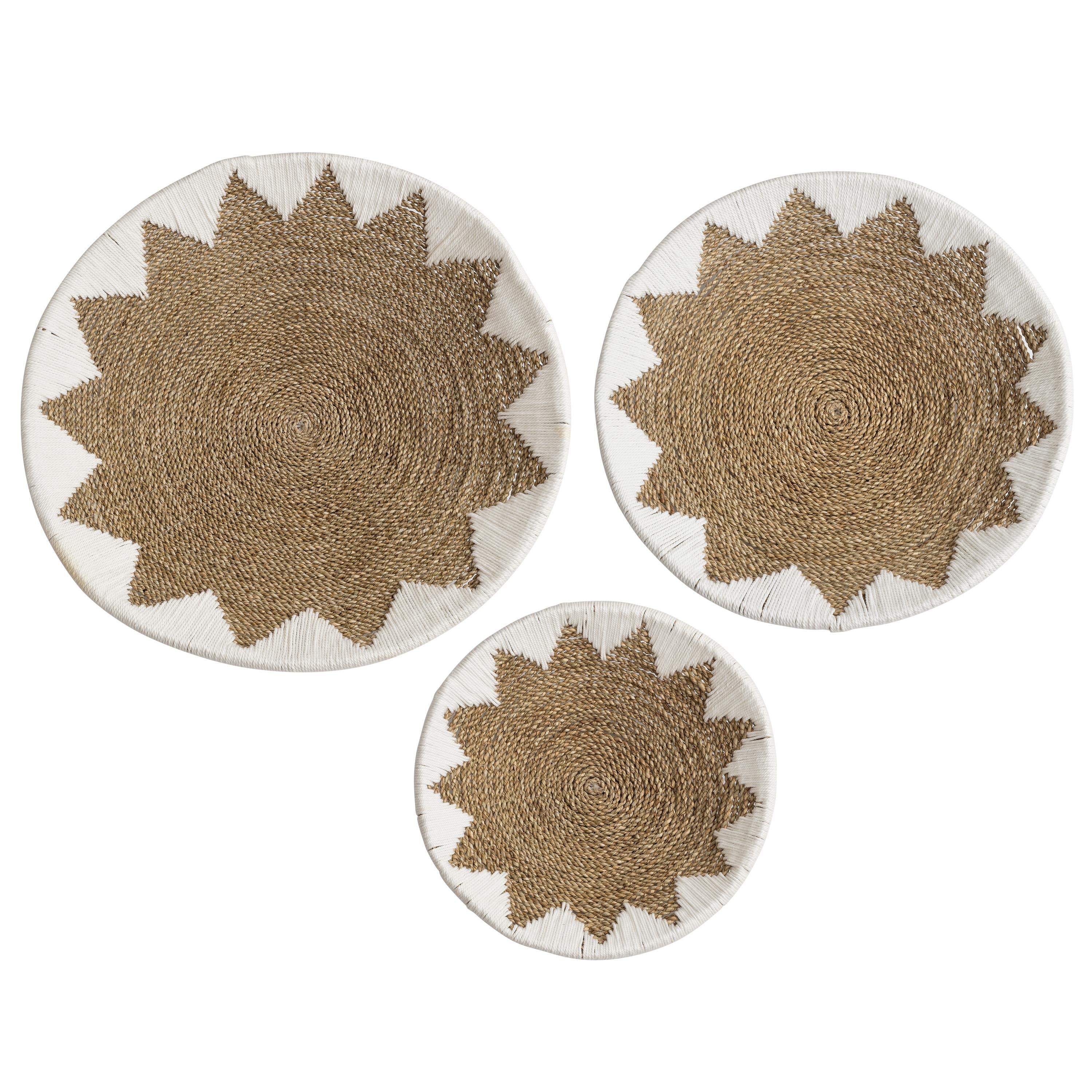 Duvar Dekorasyonu 3 lü  Beyaz Naturel (40-50-60 cm)