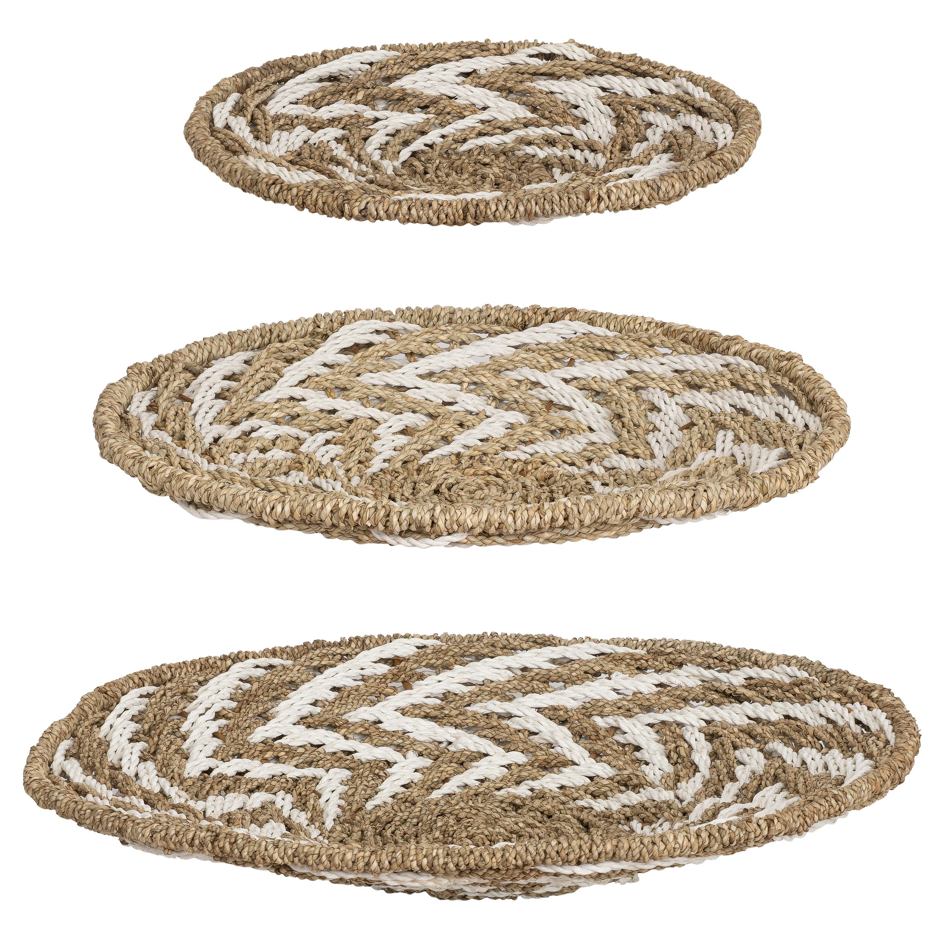 Duvar Dekorasyonu 3 lü  Beyaz Naturel (40-50-60 cm)