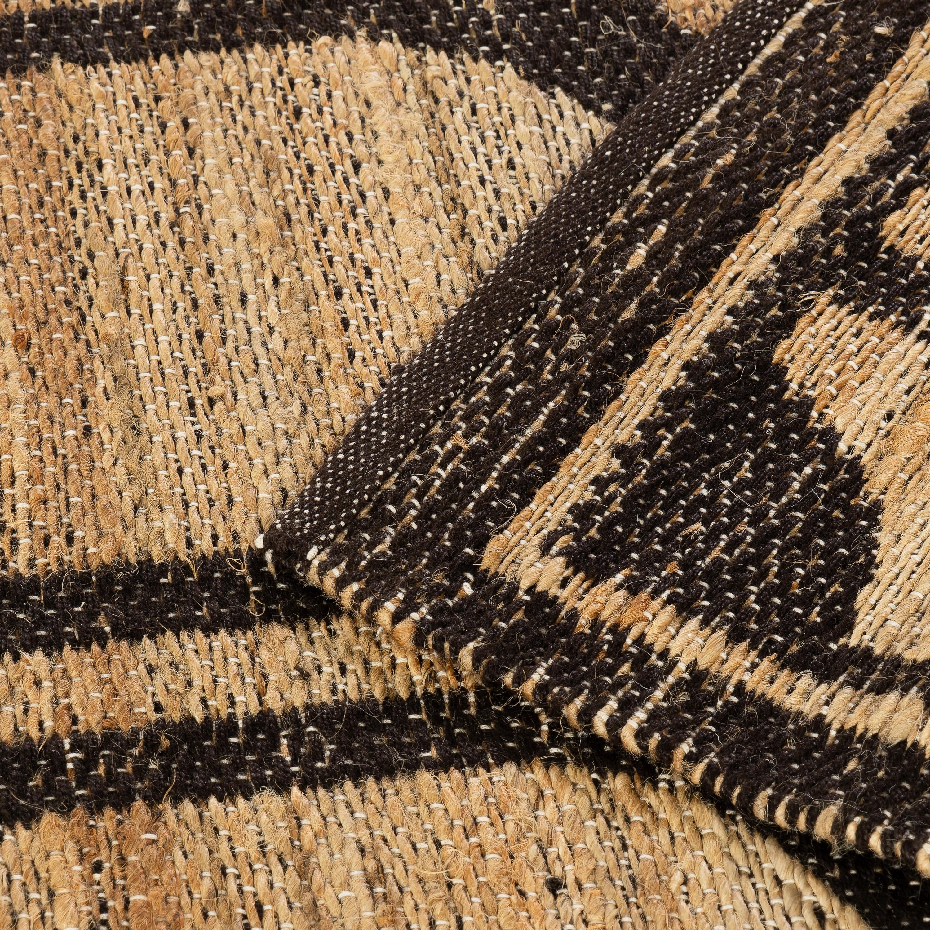 Halı Bohem Jakarlı Dokuma Jüt  Naturel /Kahve  160 cm x 230 cm