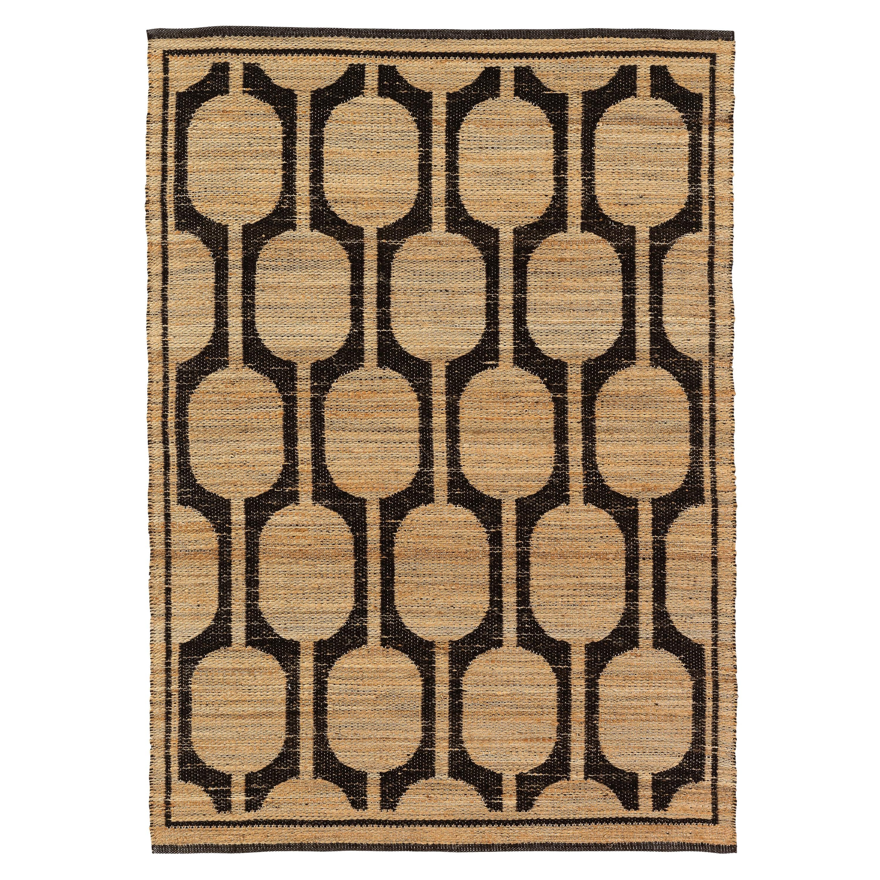 Halı Bohem Jakarlı Dokuma Jüt  Naturel /Kahve  160 cm x 230 cm