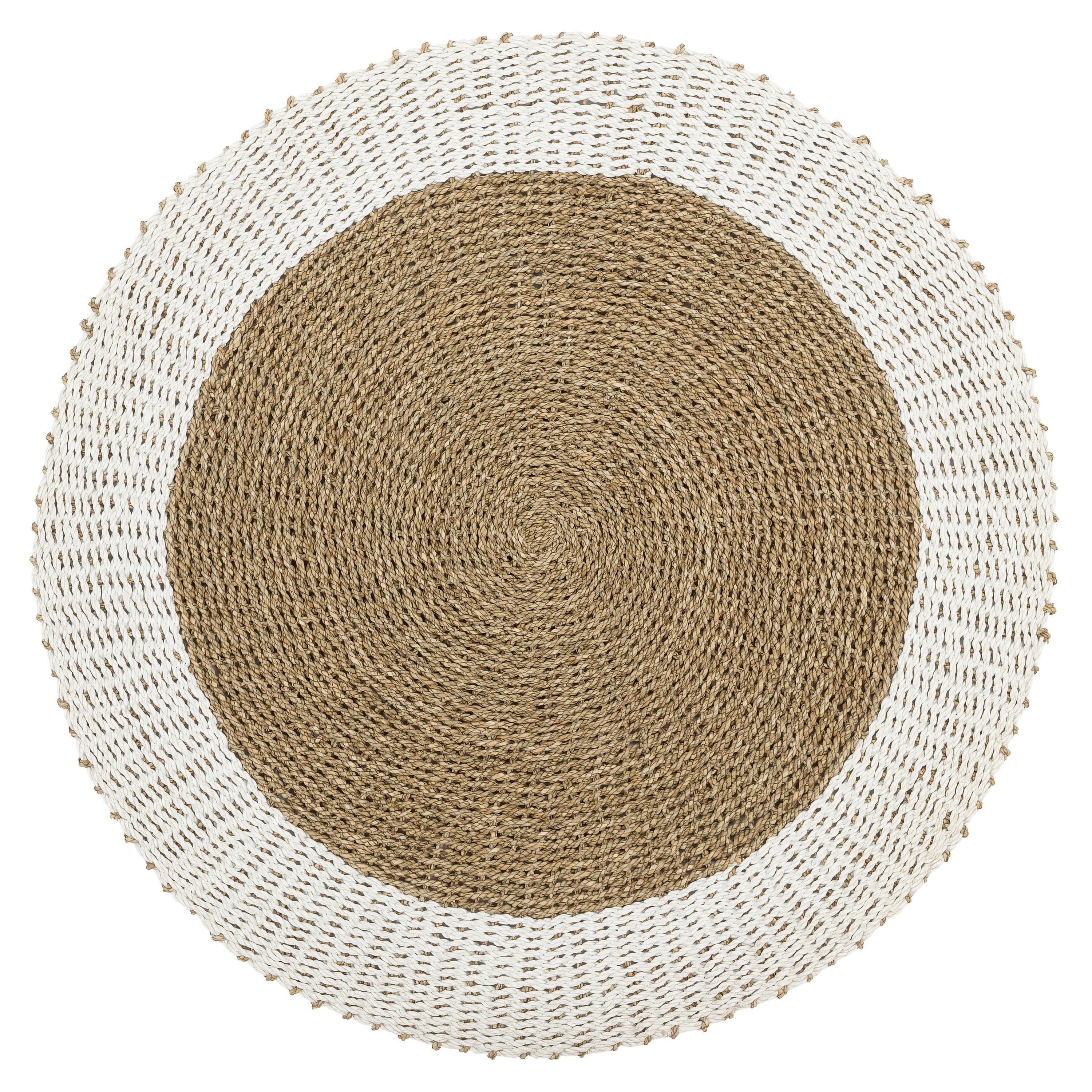 Kilim Jüt Naturel Beyaz Kenarlı D.100 cm