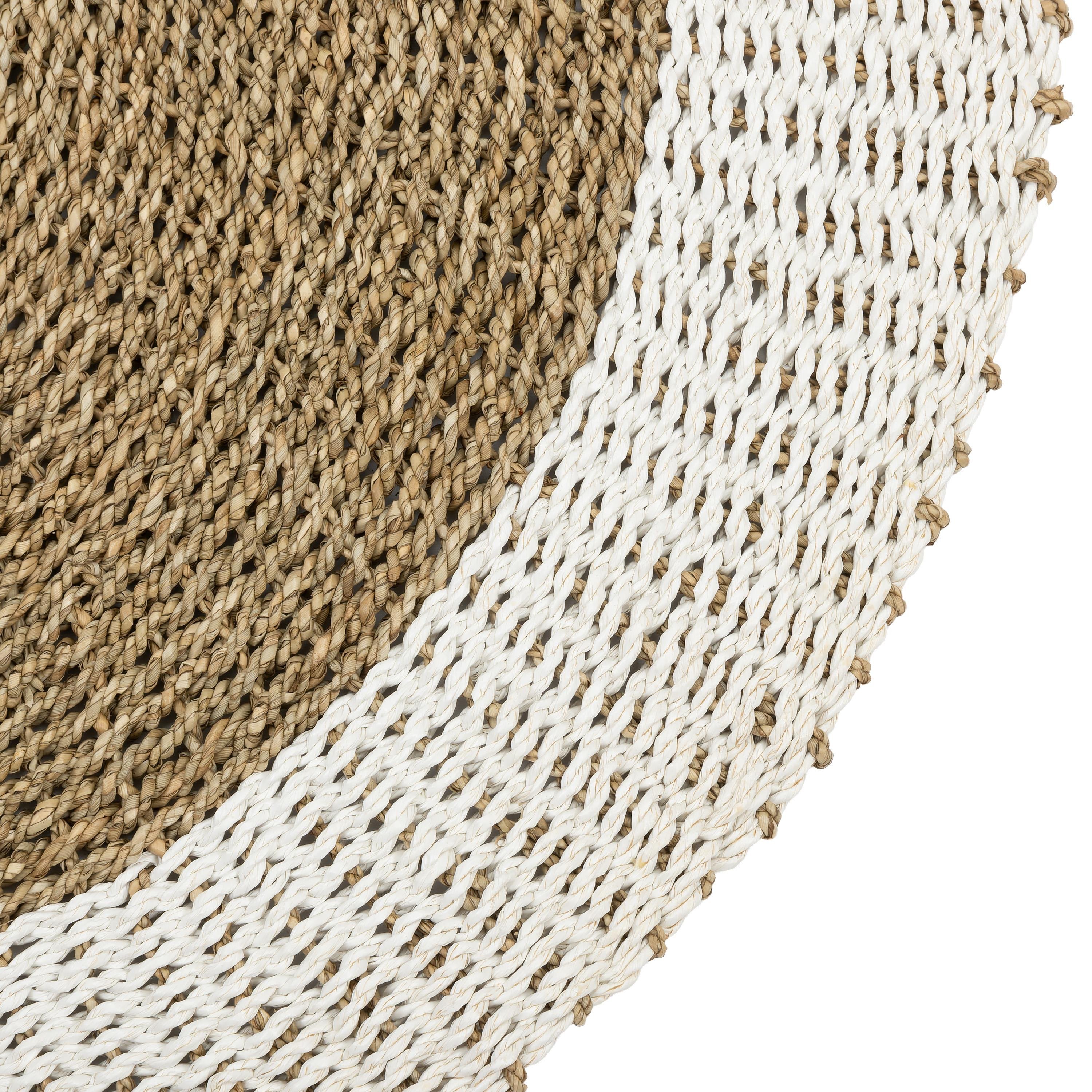 Kilim Jüt Naturel Beyaz Kenarlı D.100 cm