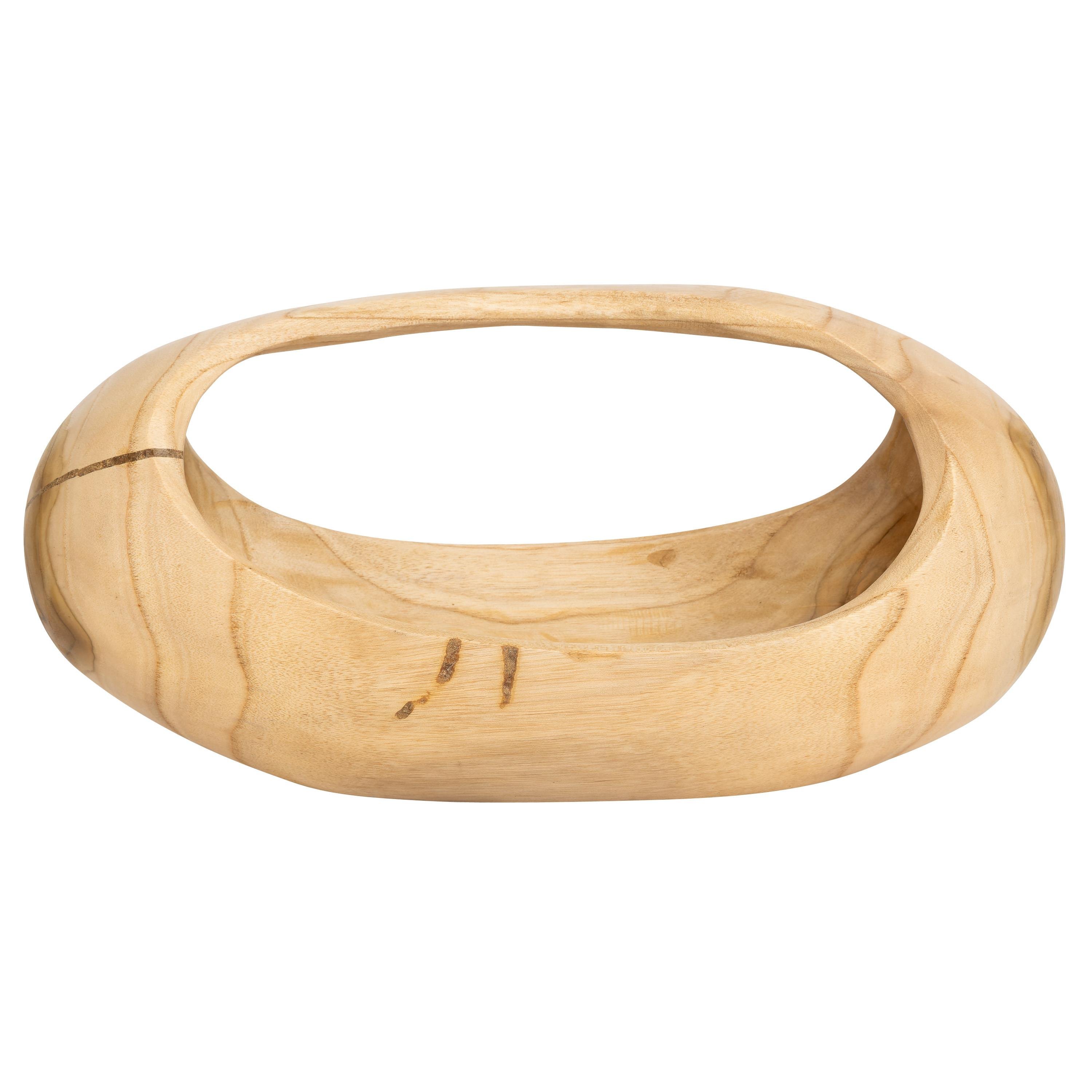 Kulplu Bowl Teak Dikdörtgen Form 38 cm x 17 cm x 16 cm