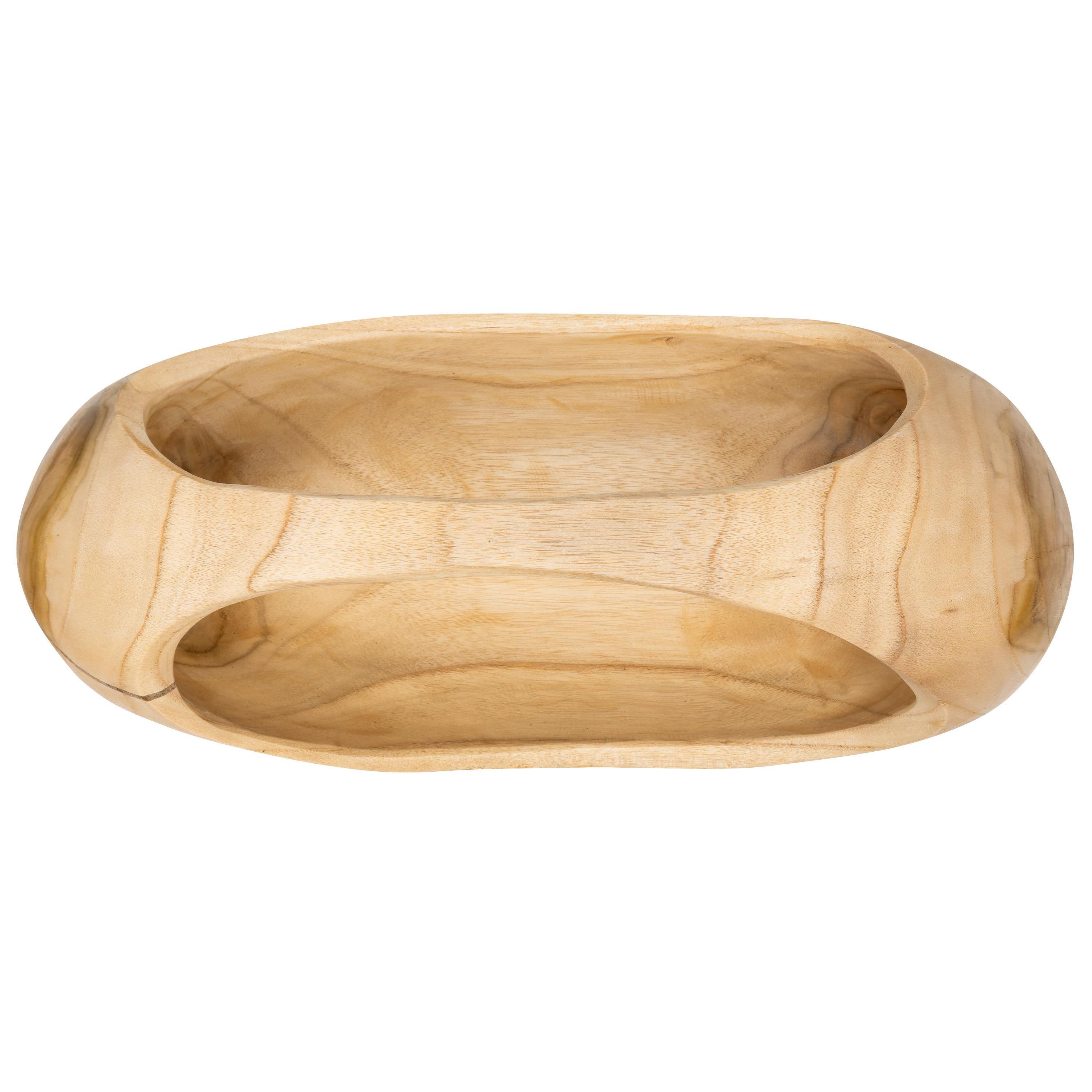 Kulplu Bowl Teak Dikdörtgen Form 38 cm x 17 cm x 16 cm