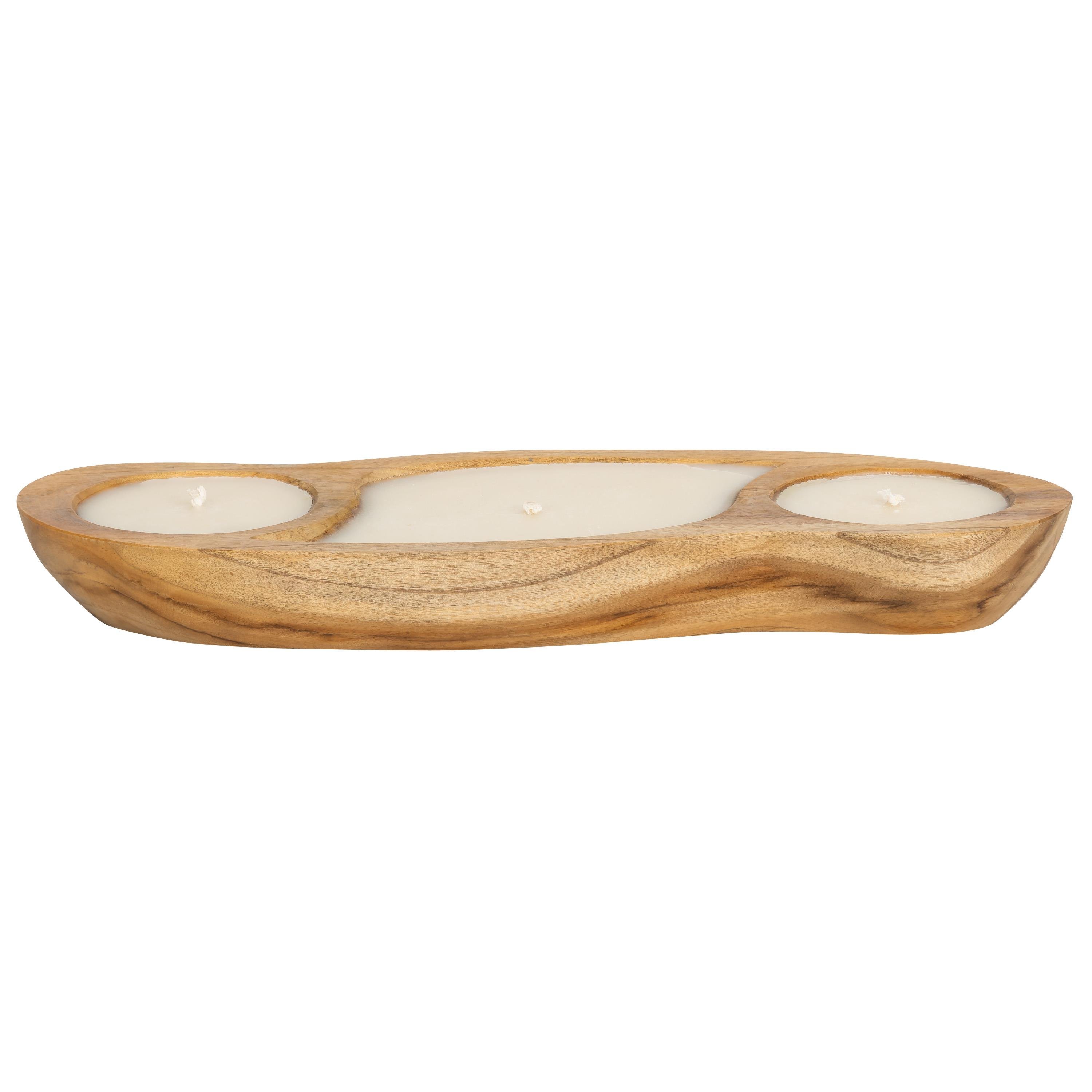 Mum 3 Bölmeli Teak 45 cm x19 cm x 6 cm