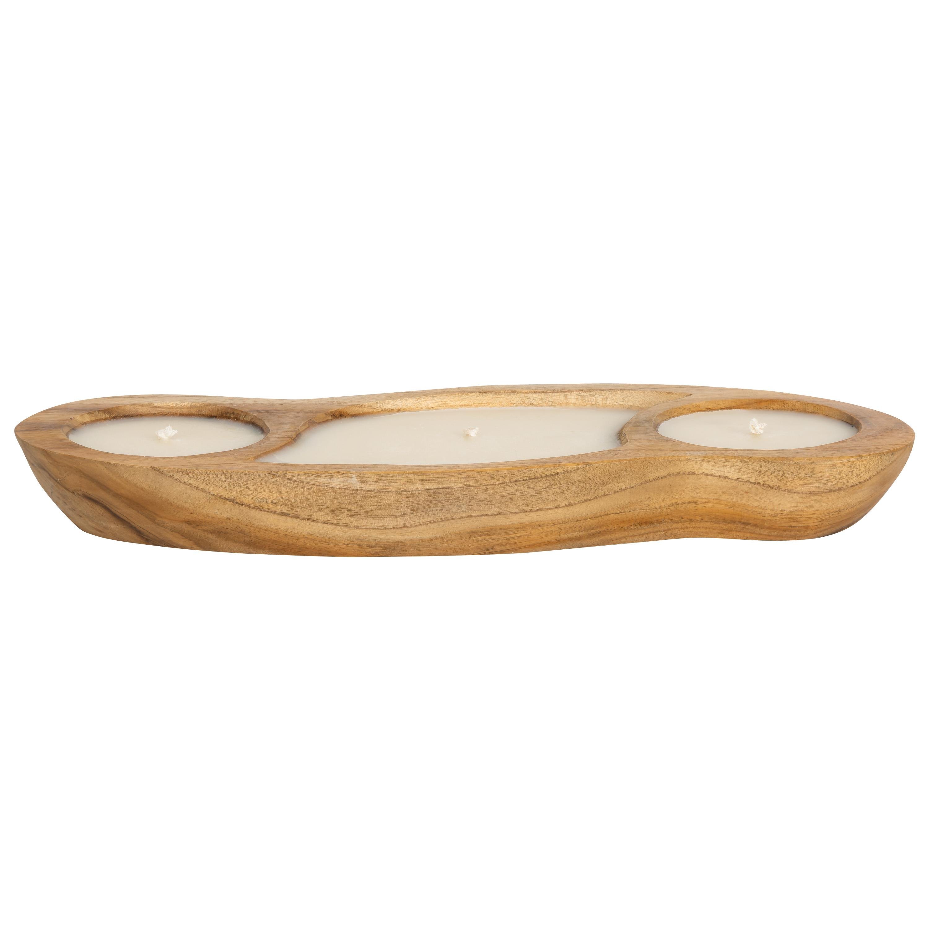Mum 3 Bölmeli Teak 45 cm x19 cm x 6 cm