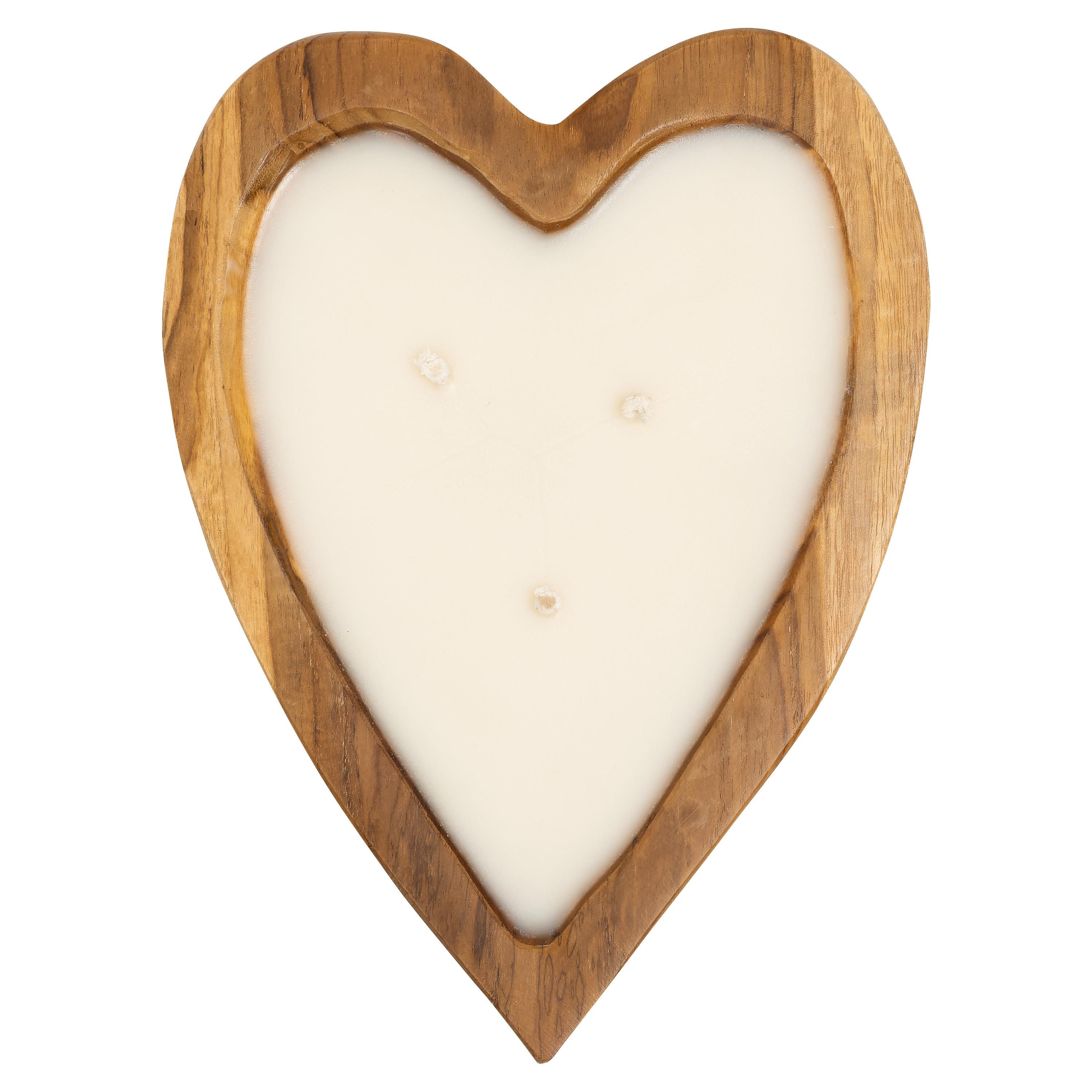 Mum Teak Kalp Formu 30 cm x 25 cm x 6,5 cm
