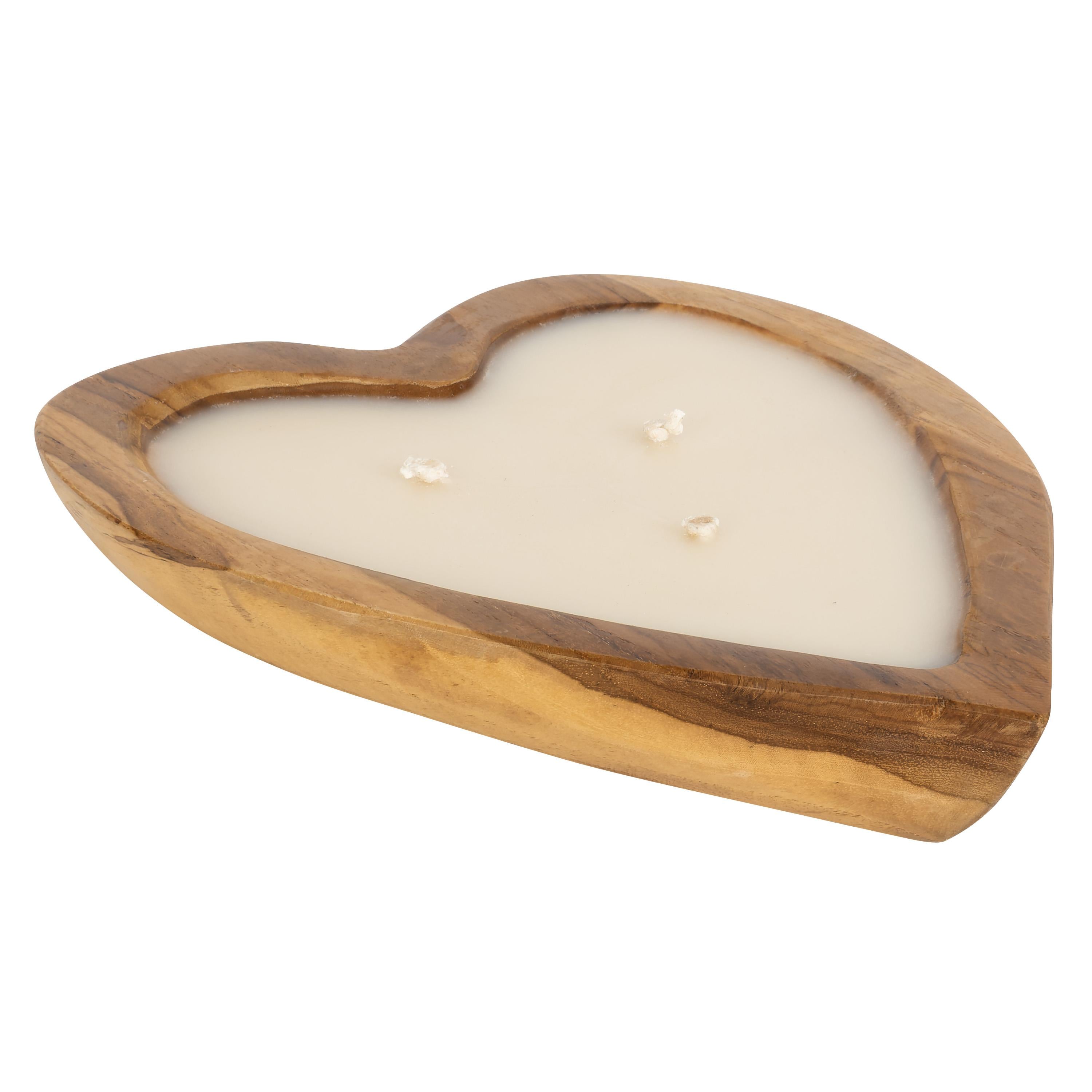 Mum Teak Kalp Formu 30 cm x 25 cm x 6,5 cm