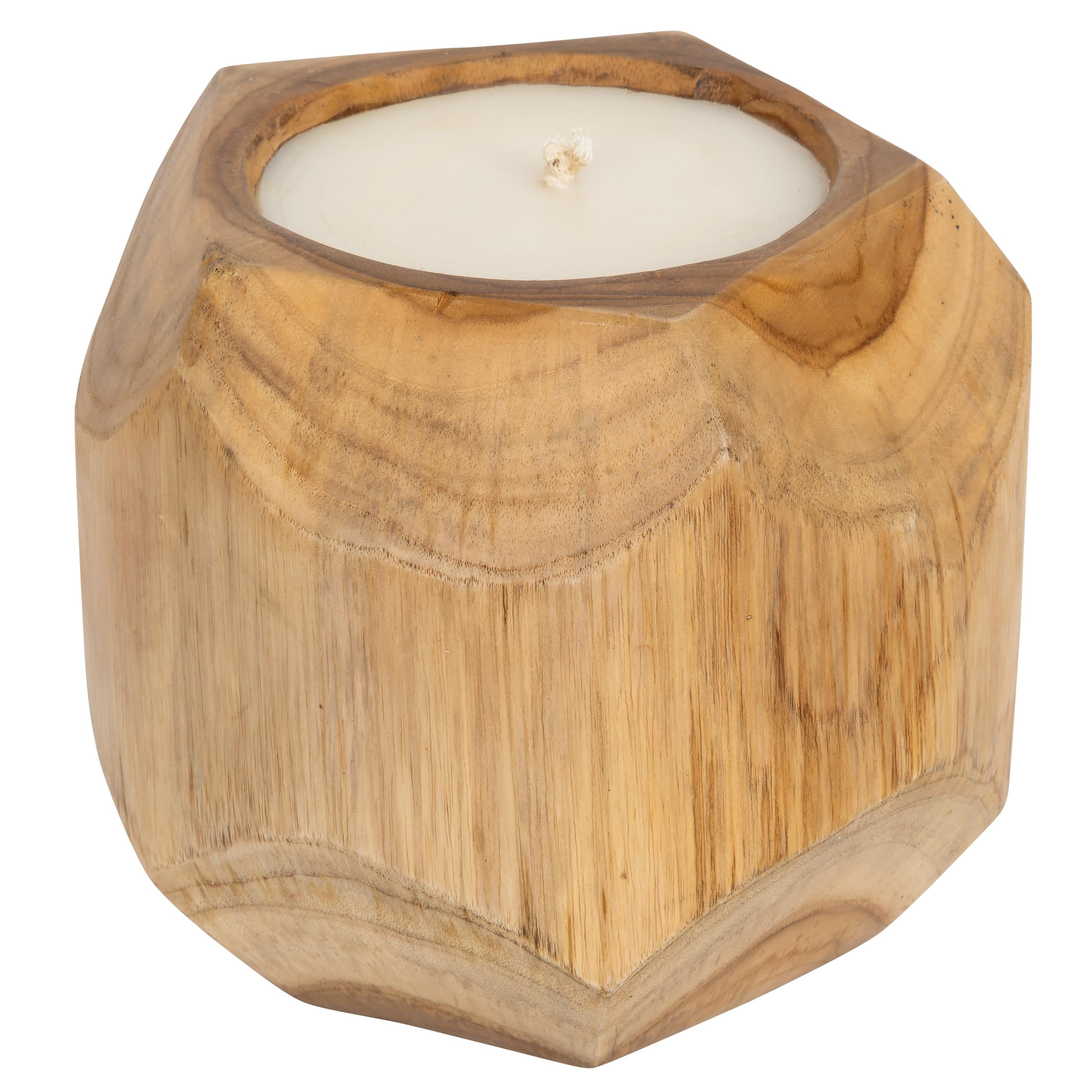 Mum Teak Küp Formu  20 cm x 20 cm x 16cm