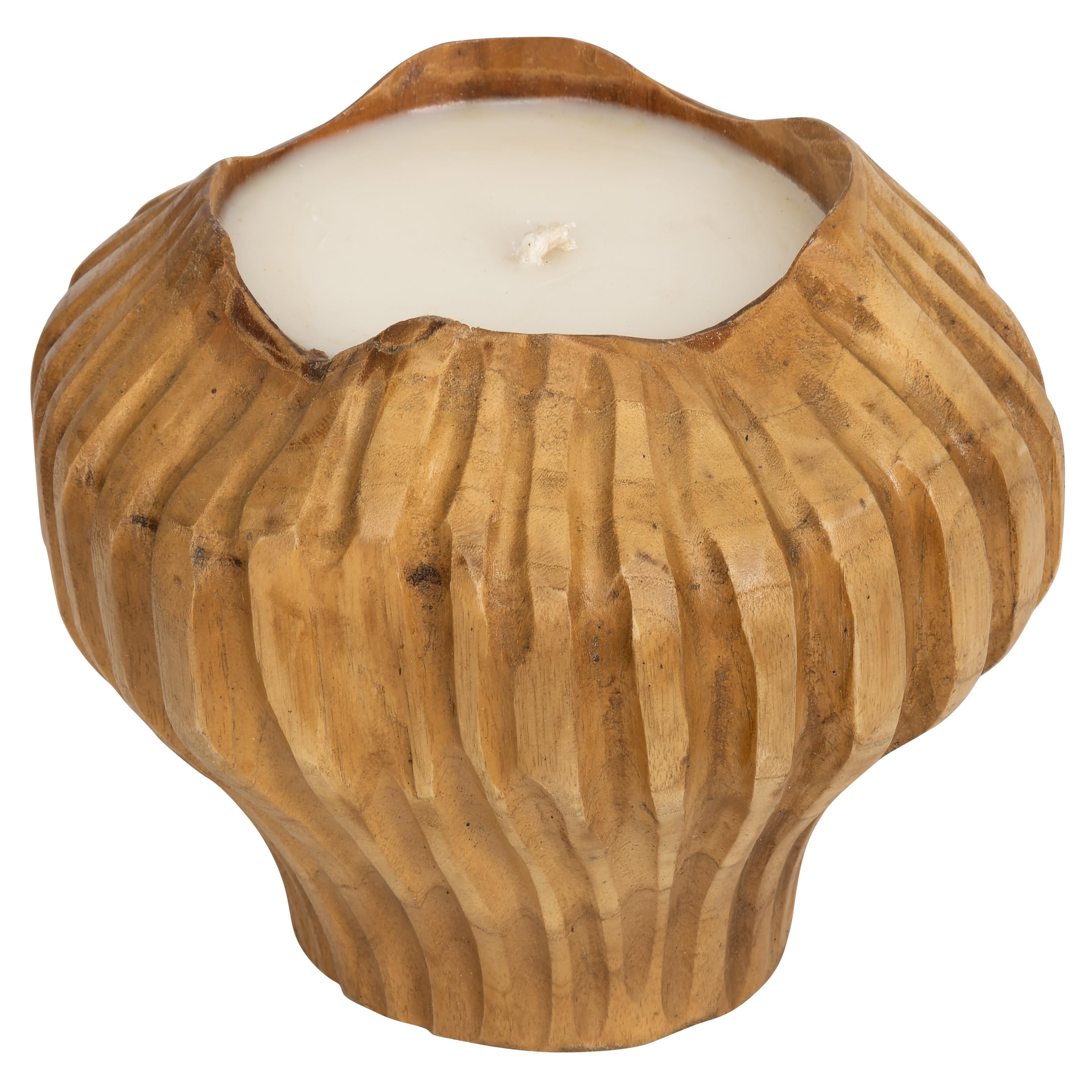 Mum Teak Top Formu Oymalı 20 cm x 20 cm x 18 cm
