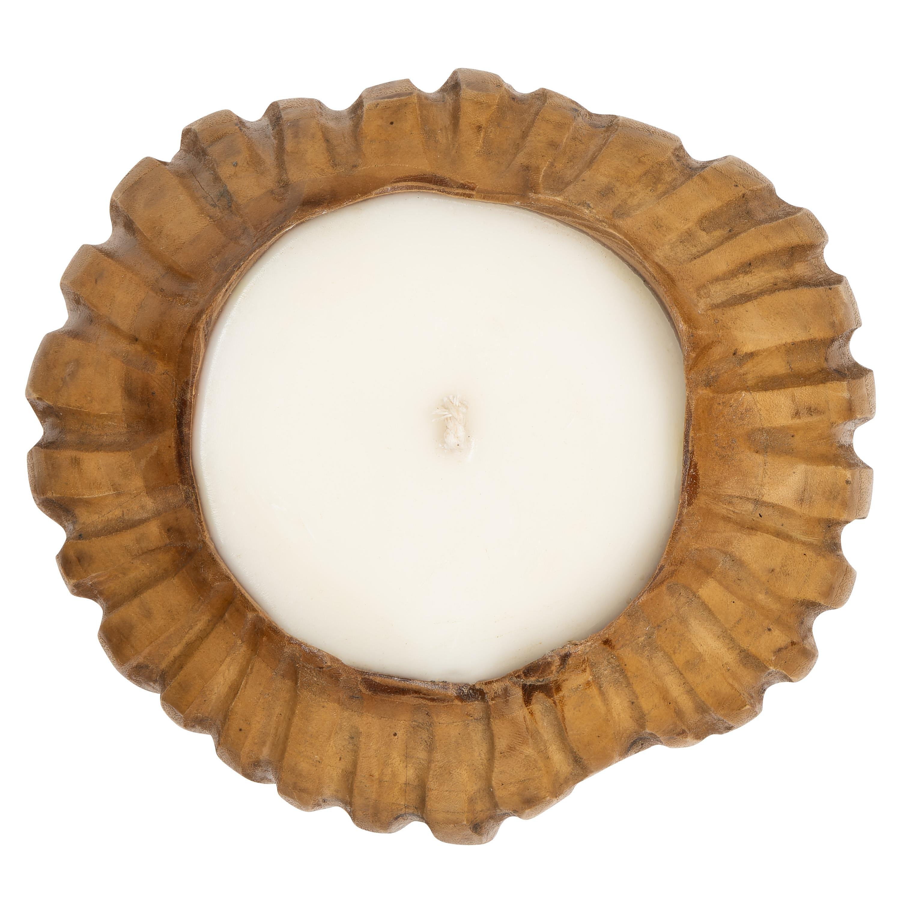 Mum Teak Top Formu Oymalı 20 cm x 20 cm x 18 cm