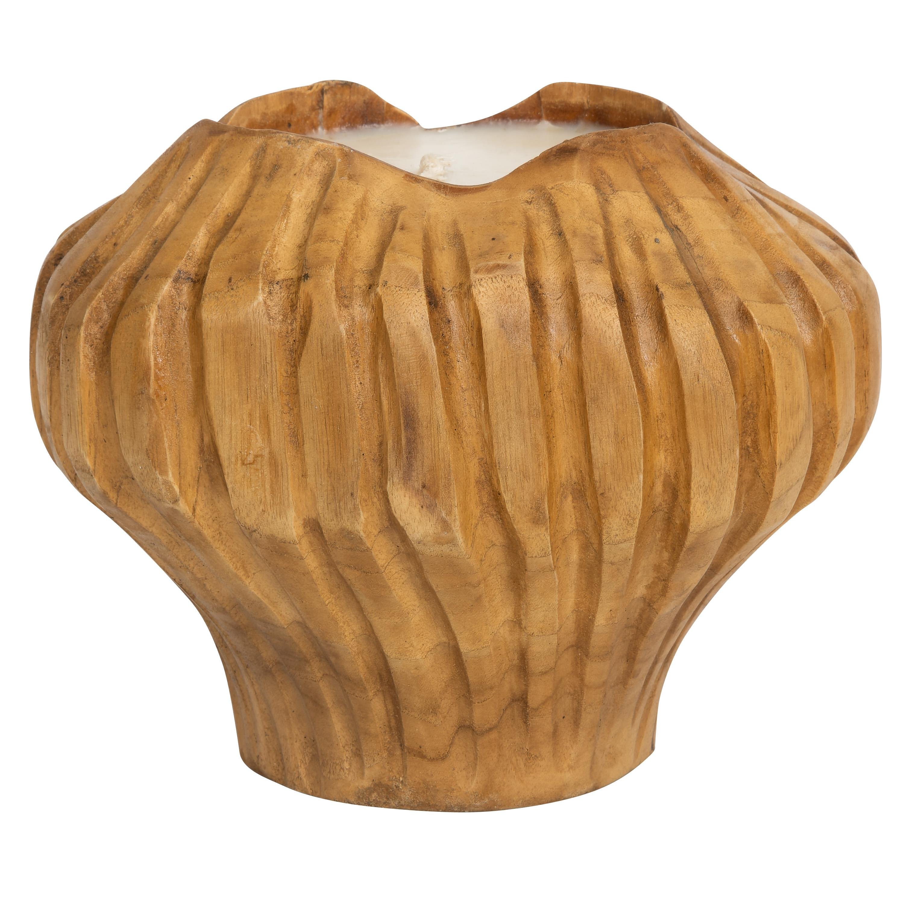 Mum Teak Top Formu Oymalı 20 cm x 20 cm x 18 cm