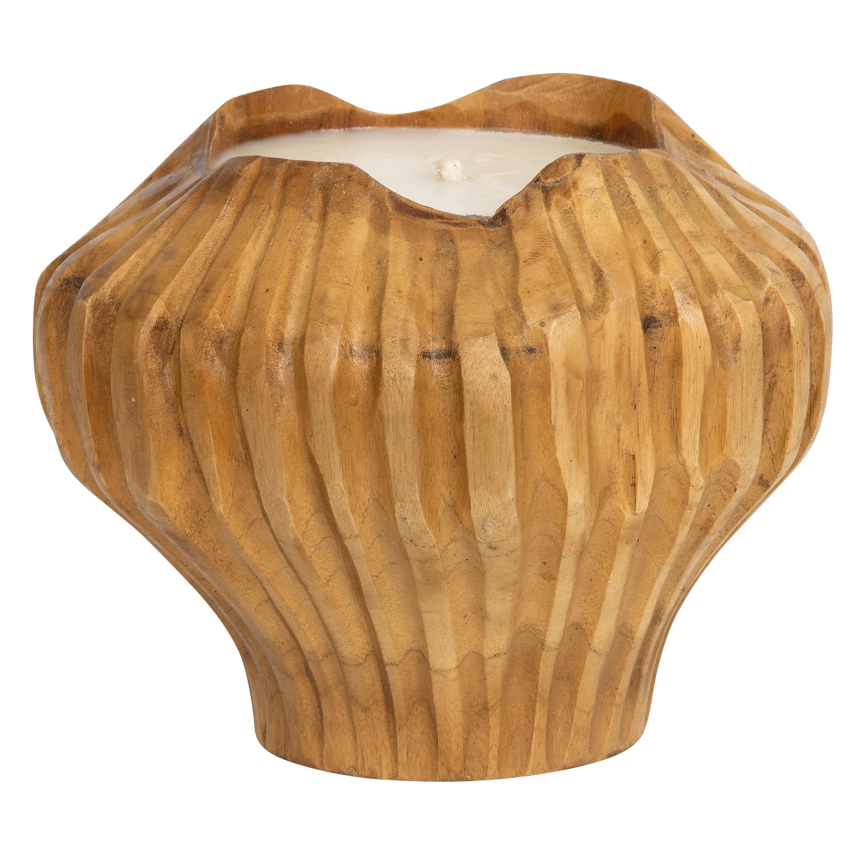 Mum Teak Top Formu Oymalı 20 cm x 20 cm x 18 cm