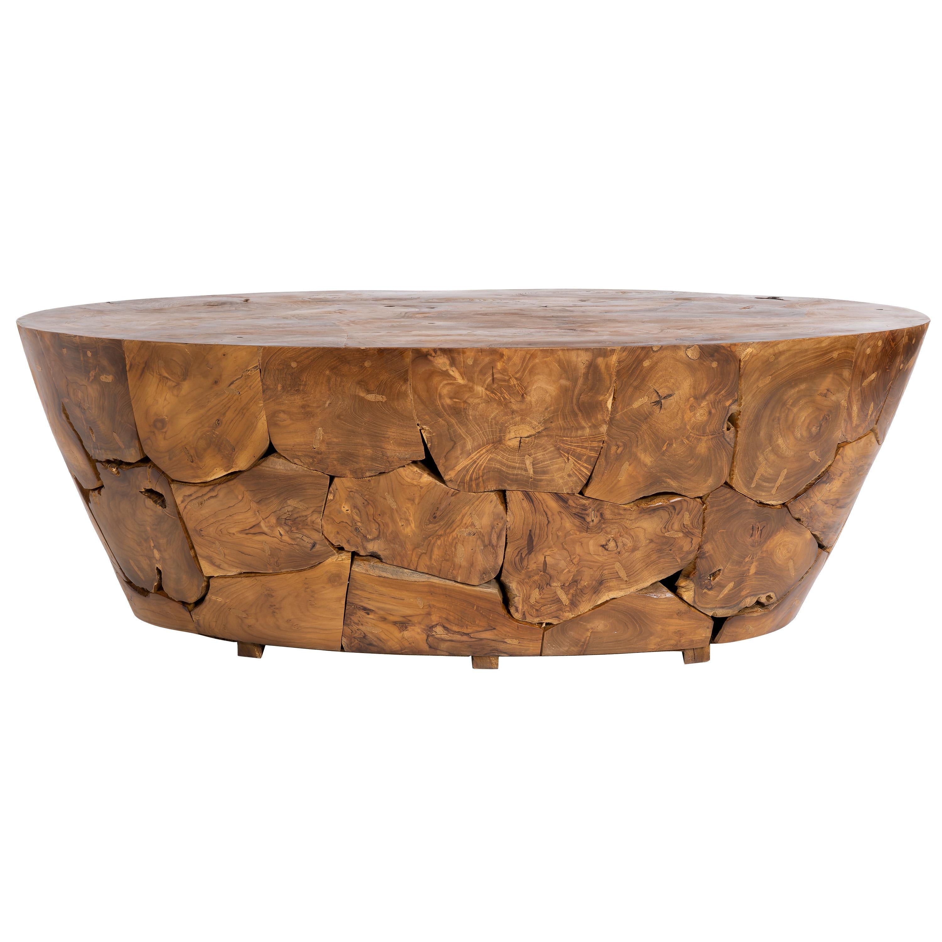 Orta Sehpa Oval  Teak Rustik 127cmx88cmx45cm