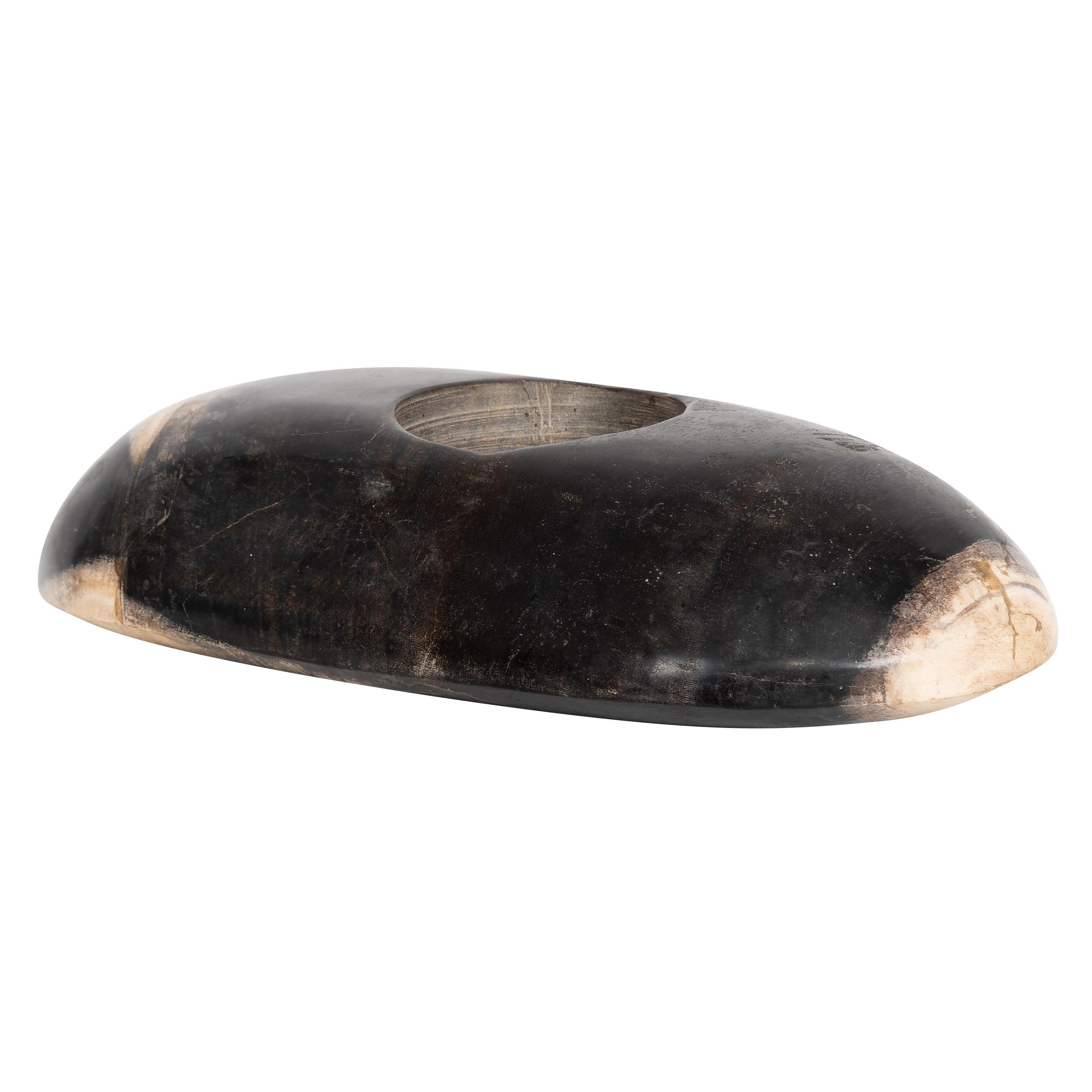 Oval Mumluk S  Fosil Ağaç-18 cm x 10 cm x 3 cm