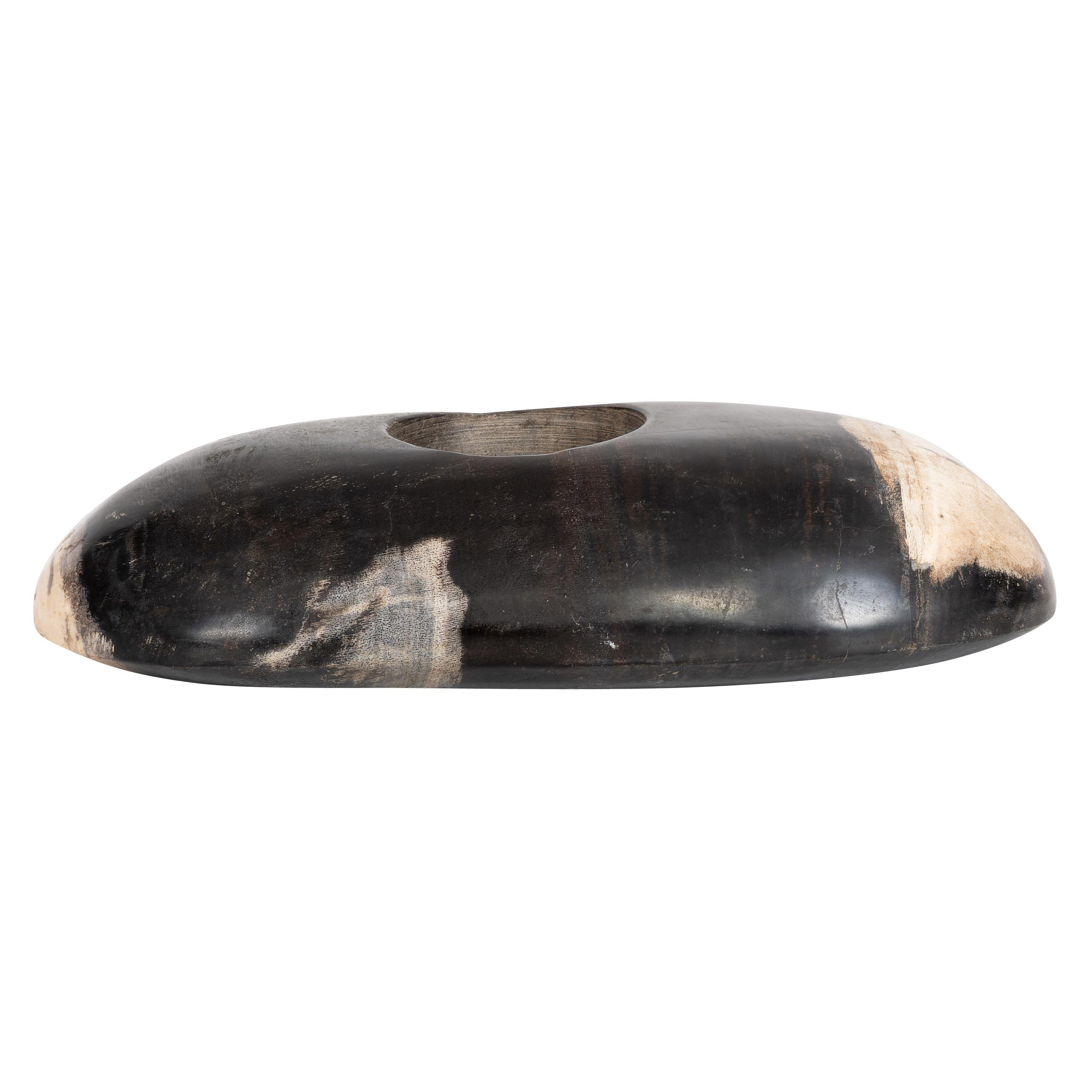 Oval Mumluk S  Fosil Ağaç-18 cm x 10 cm x 3 cm