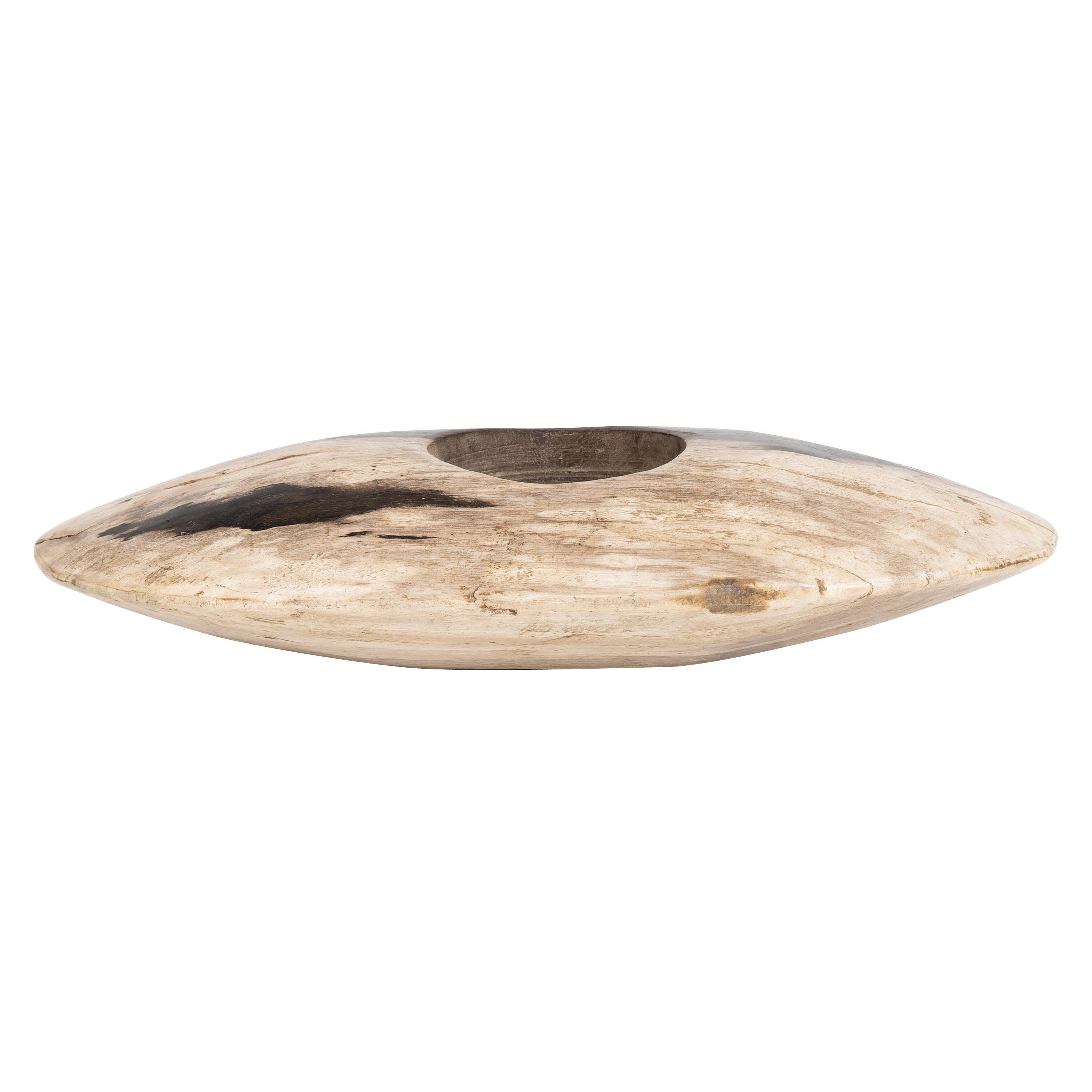 Oval Mumluk S  Fosil Ağaç-18 cm x 10 cm x 3 cm