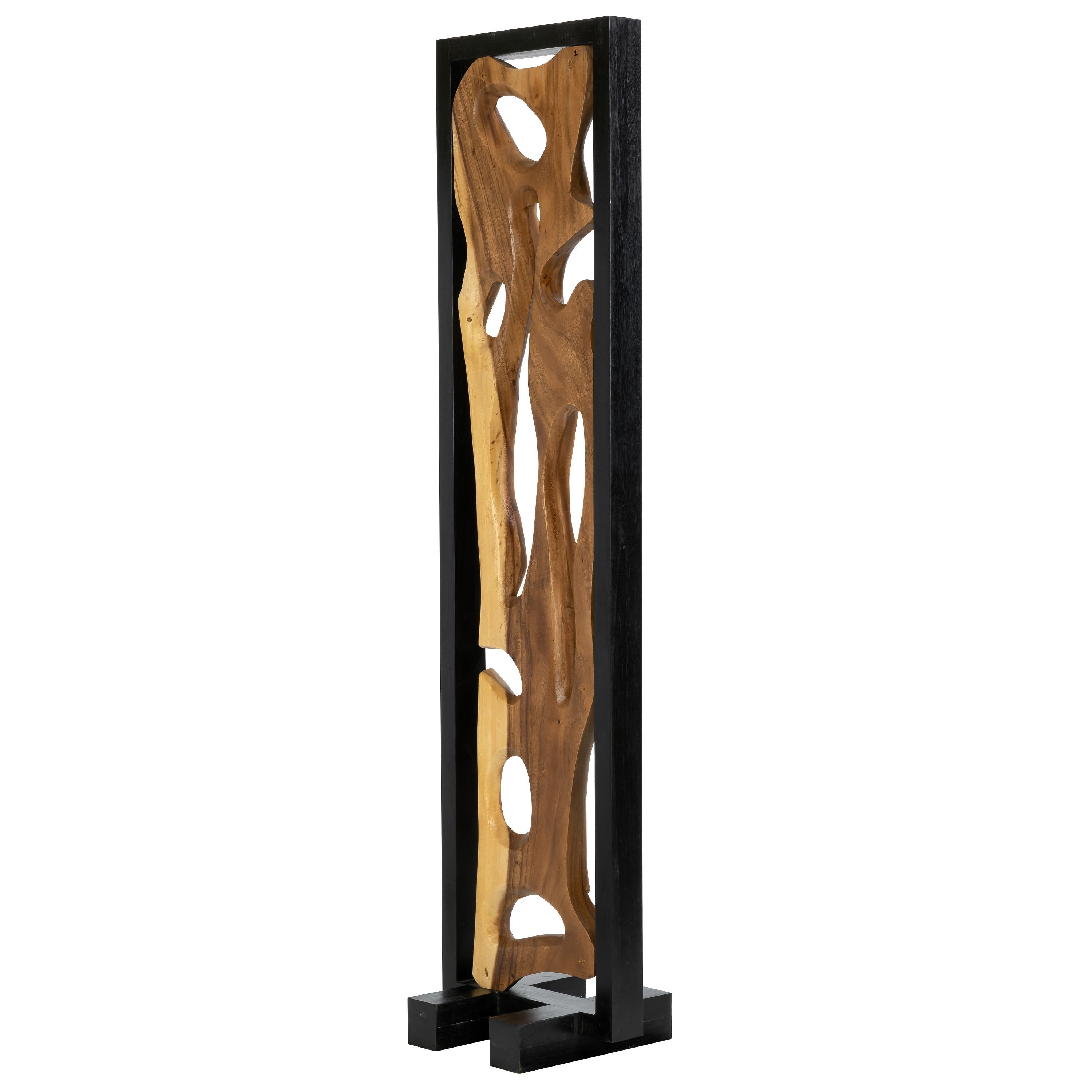 Paravan Teak  Siyah/Beyaz 63 cm x 194 cm
