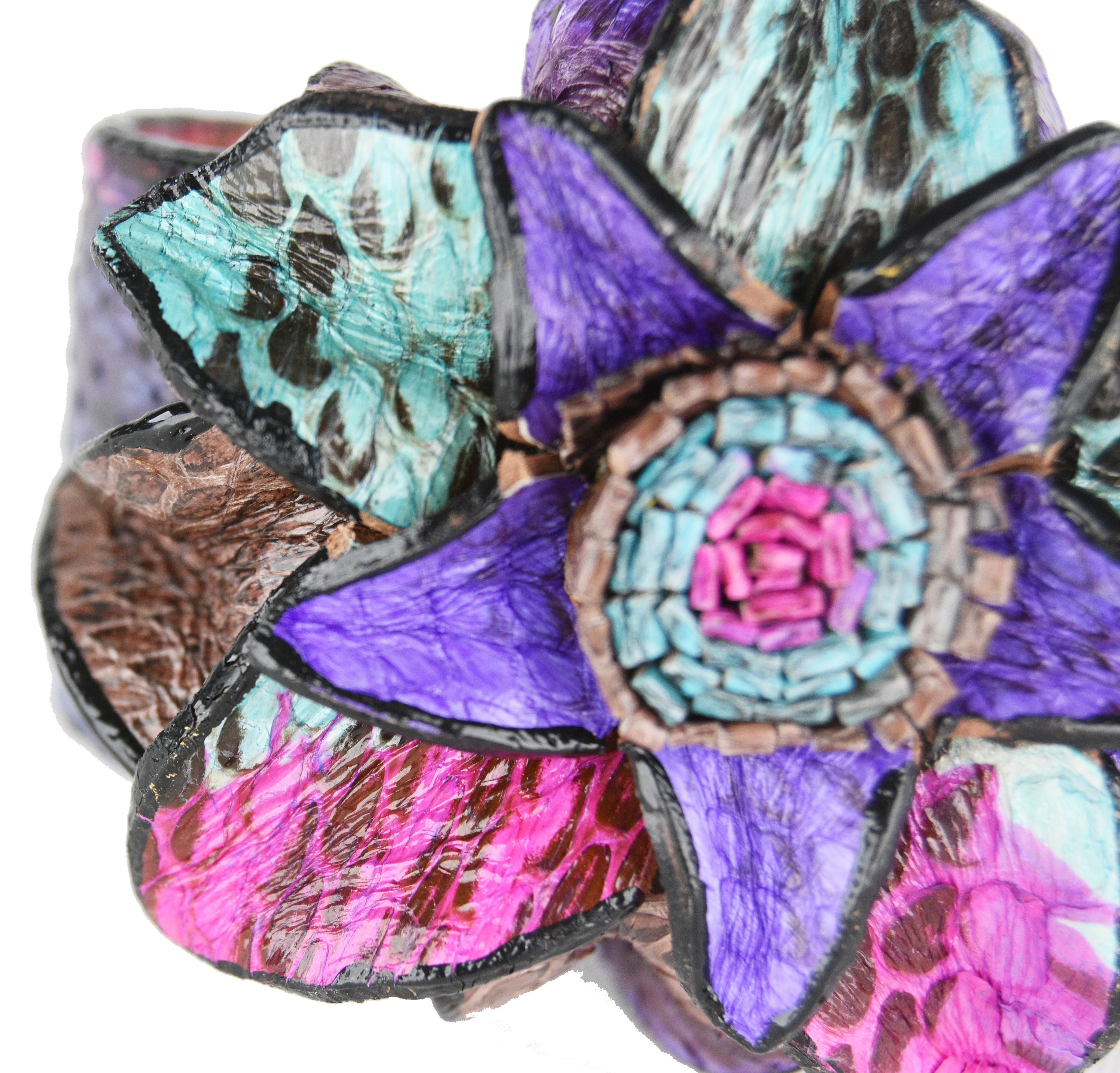 Piton Derisi Lotus Çiçek Bileklik Multicolor 