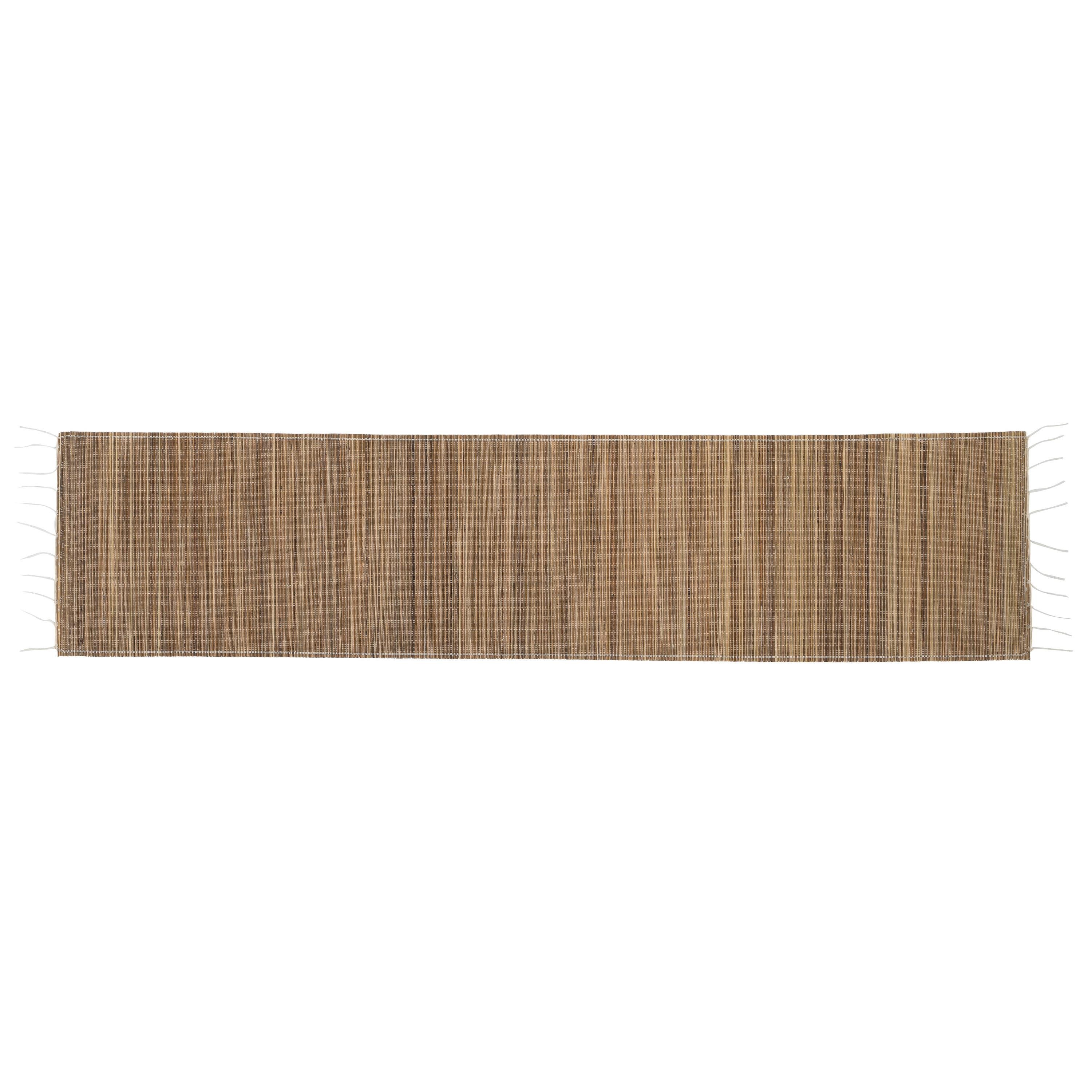 Runner  Naturel Rattan Beyaz Dikişli 150 cm x 35 cm