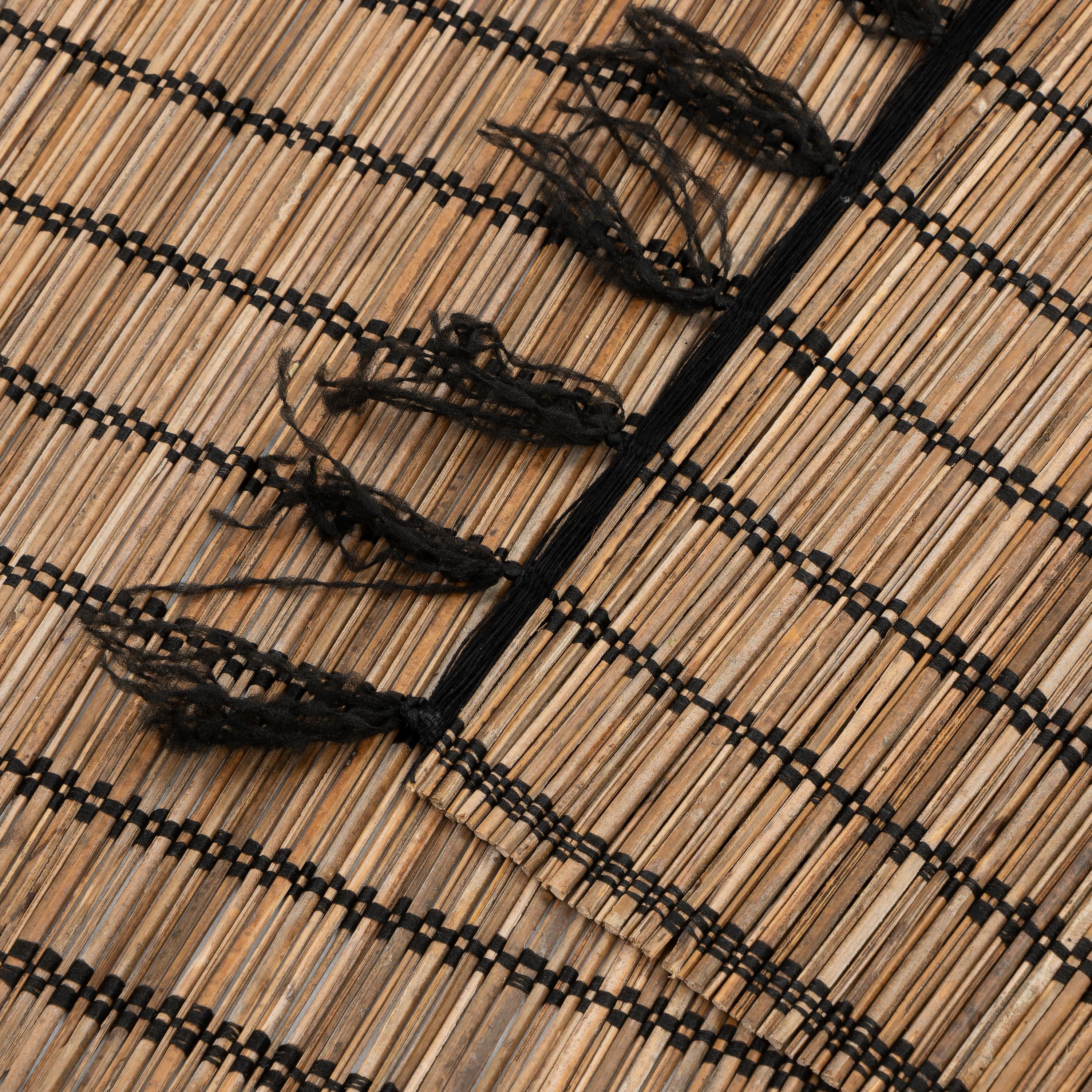Runner  Naturel Rattan Beyaz Dikişli 200 cm x 35 cm