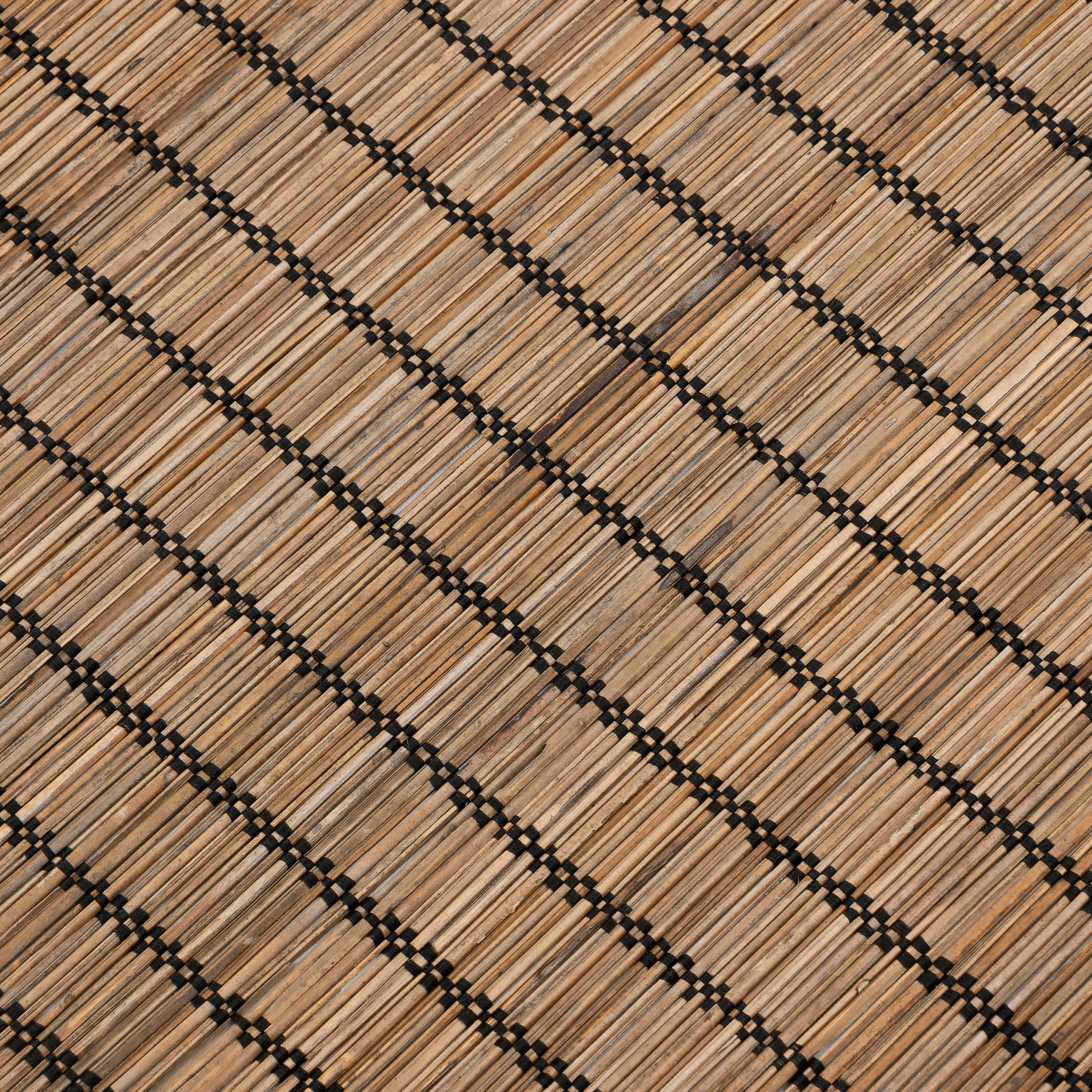 Runner  Naturel Rattan Beyaz Dikişli 200 cm x 35 cm