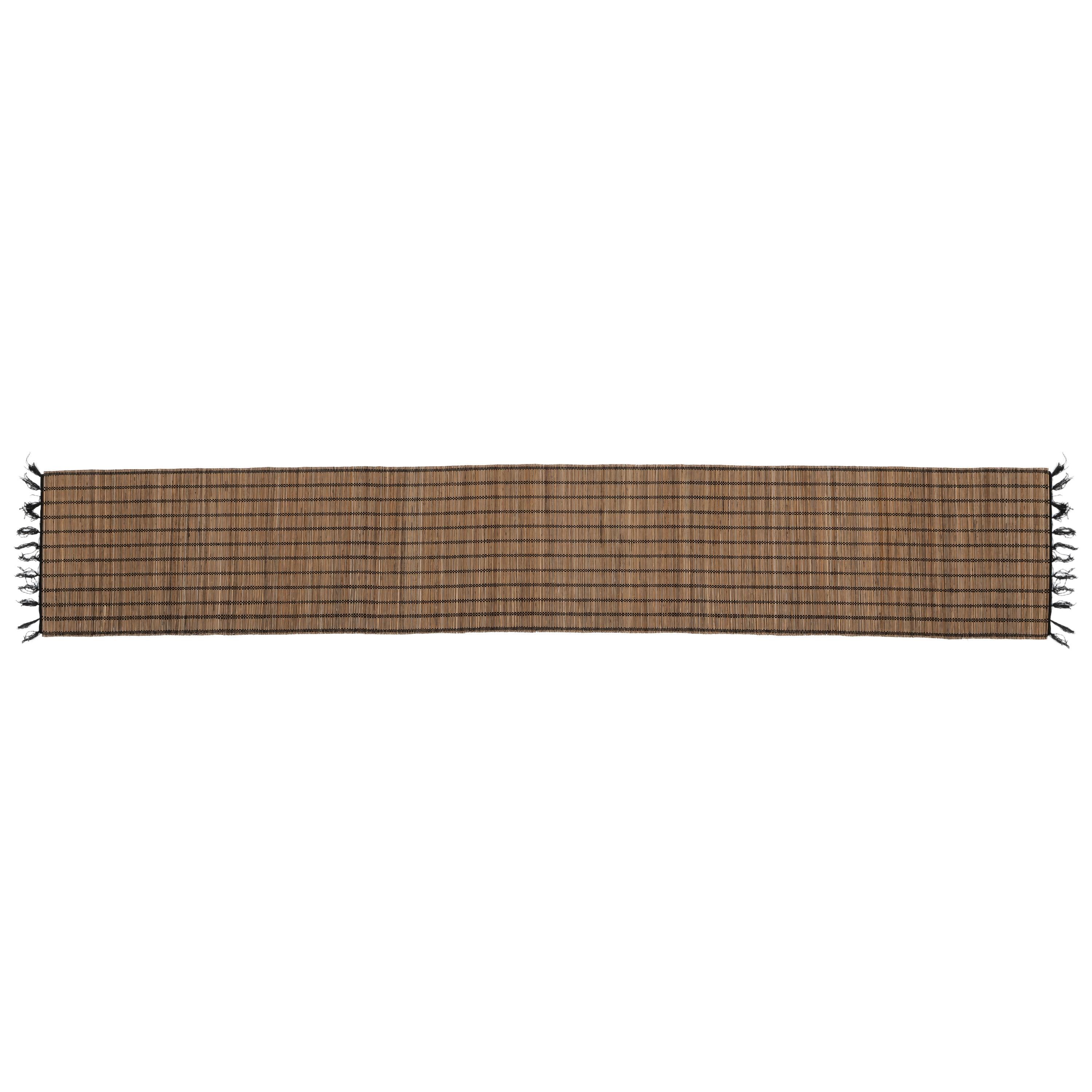 Runner  Naturel Rattan Beyaz Dikişli 200 cm x 35 cm