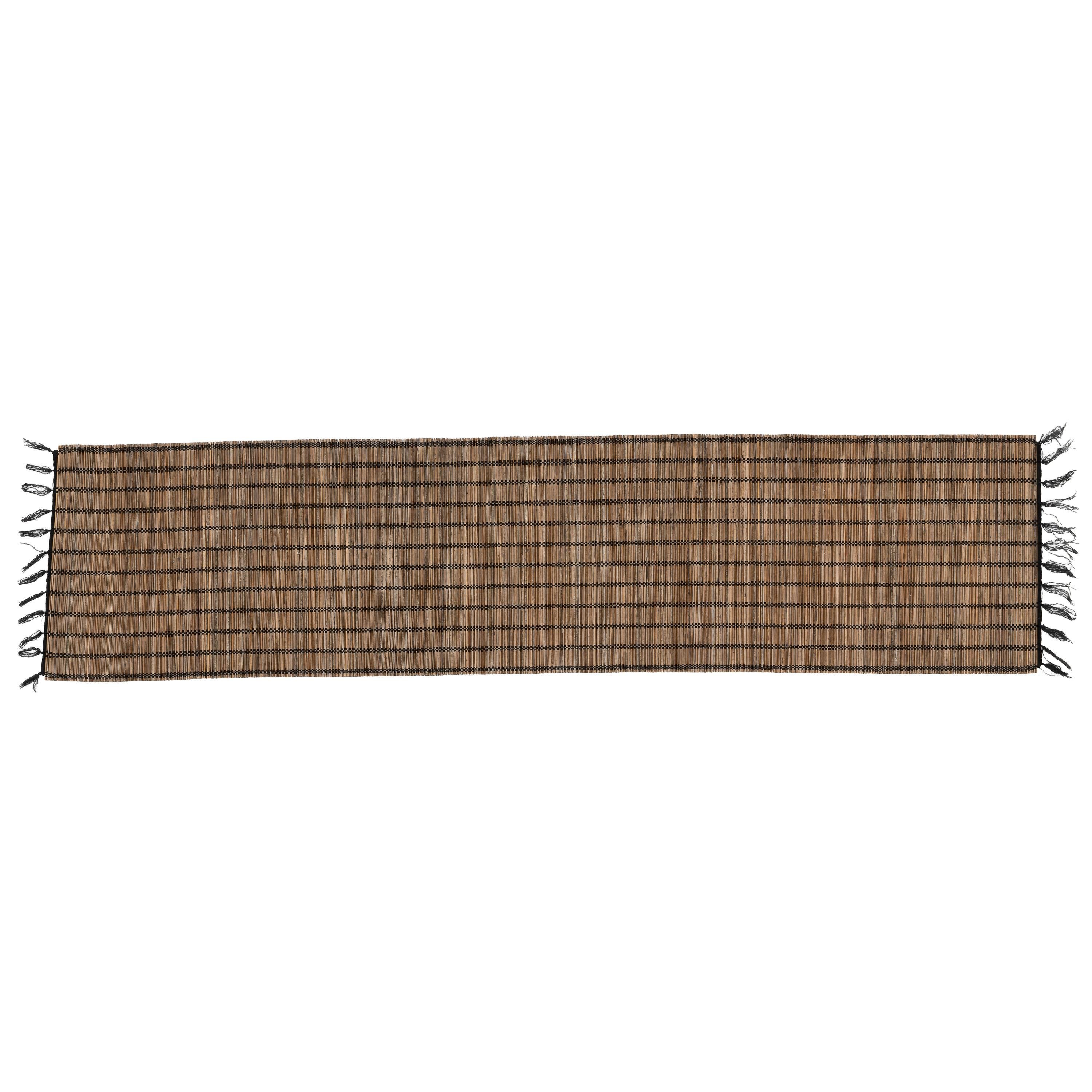 Runner  Naturel Rattan Siyah Dikişli 150 cm x 35 cm