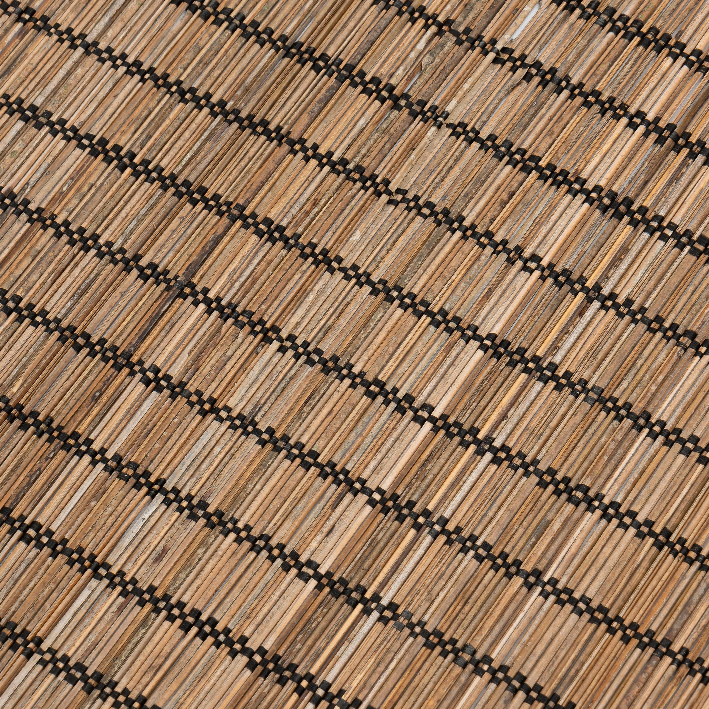 Runner  Naturel Rattan Siyah Dikişli 150 cm x 35 cm