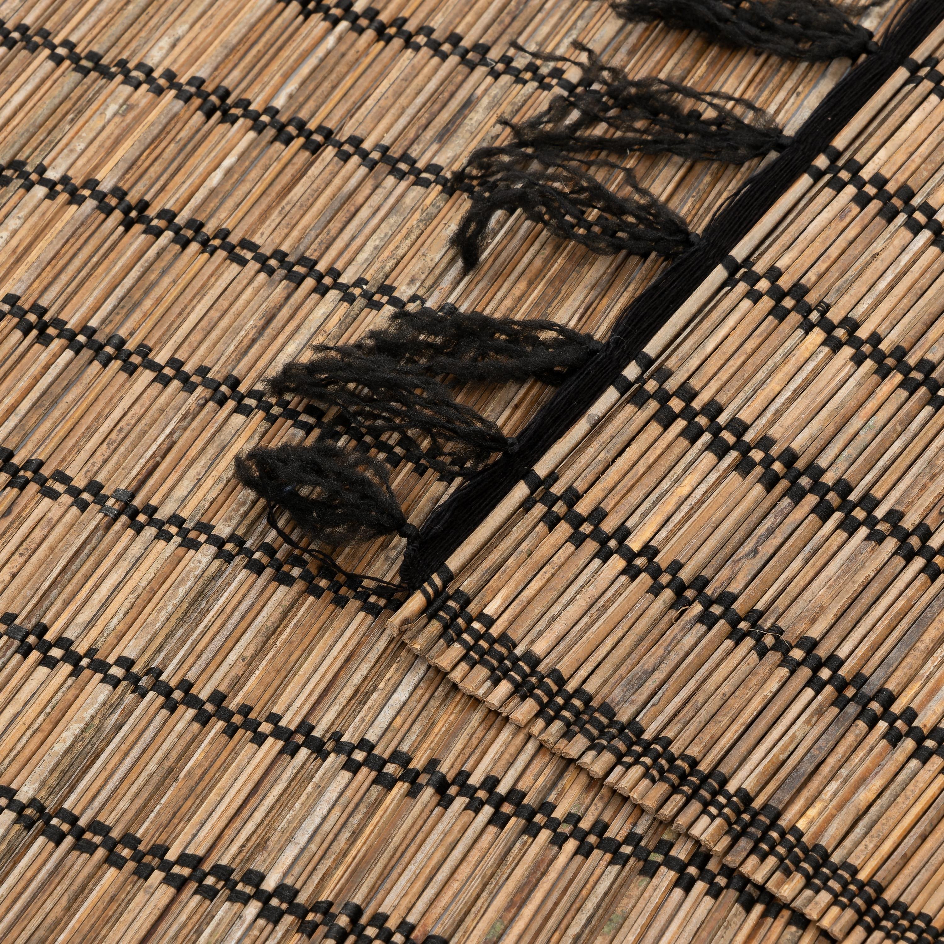 Runner  Naturel Rattan Siyah Dikişli 150 cm x 35 cm