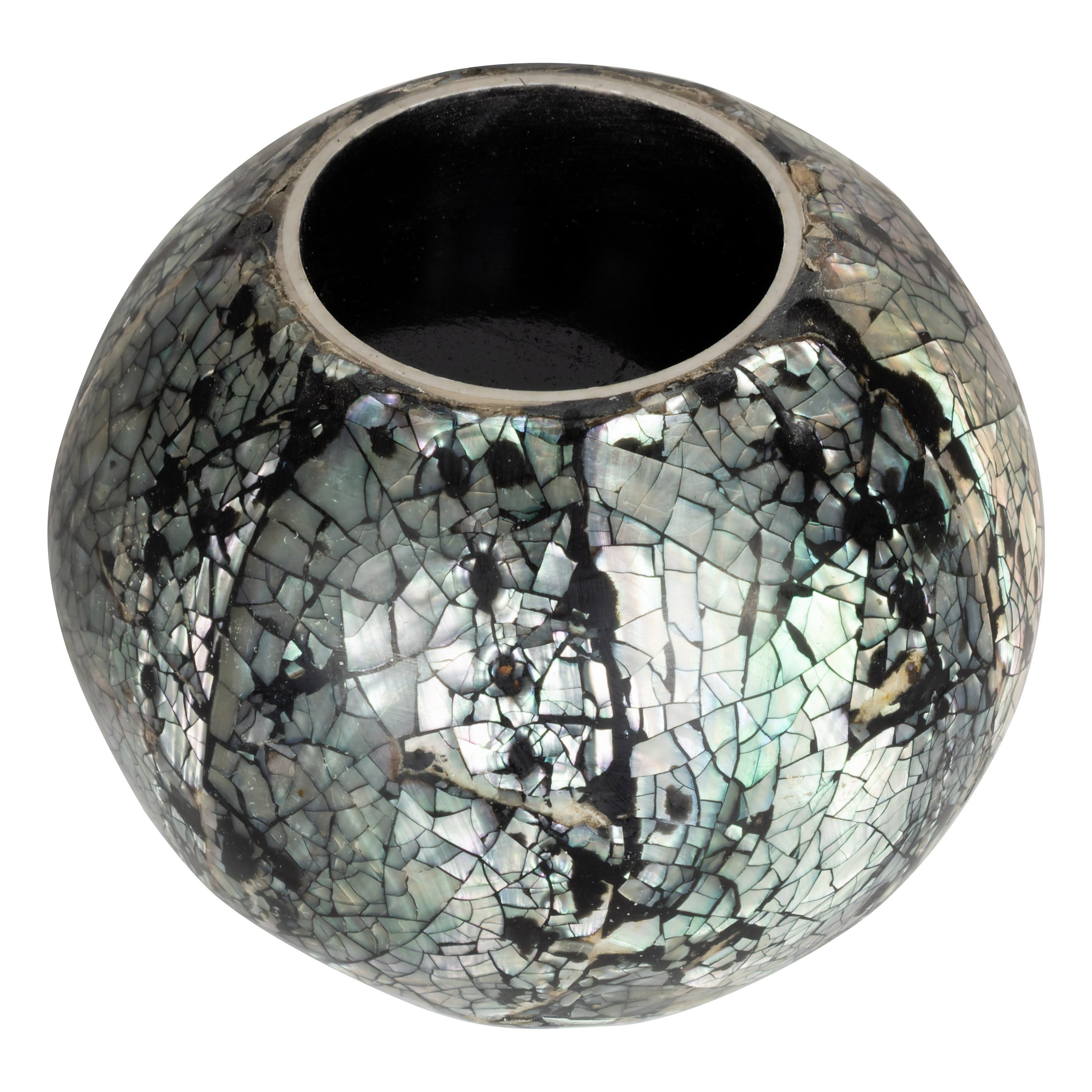 Sedefli Top TeaLight Mumluk Deniz Kabuğu Kaplama Ç.8
