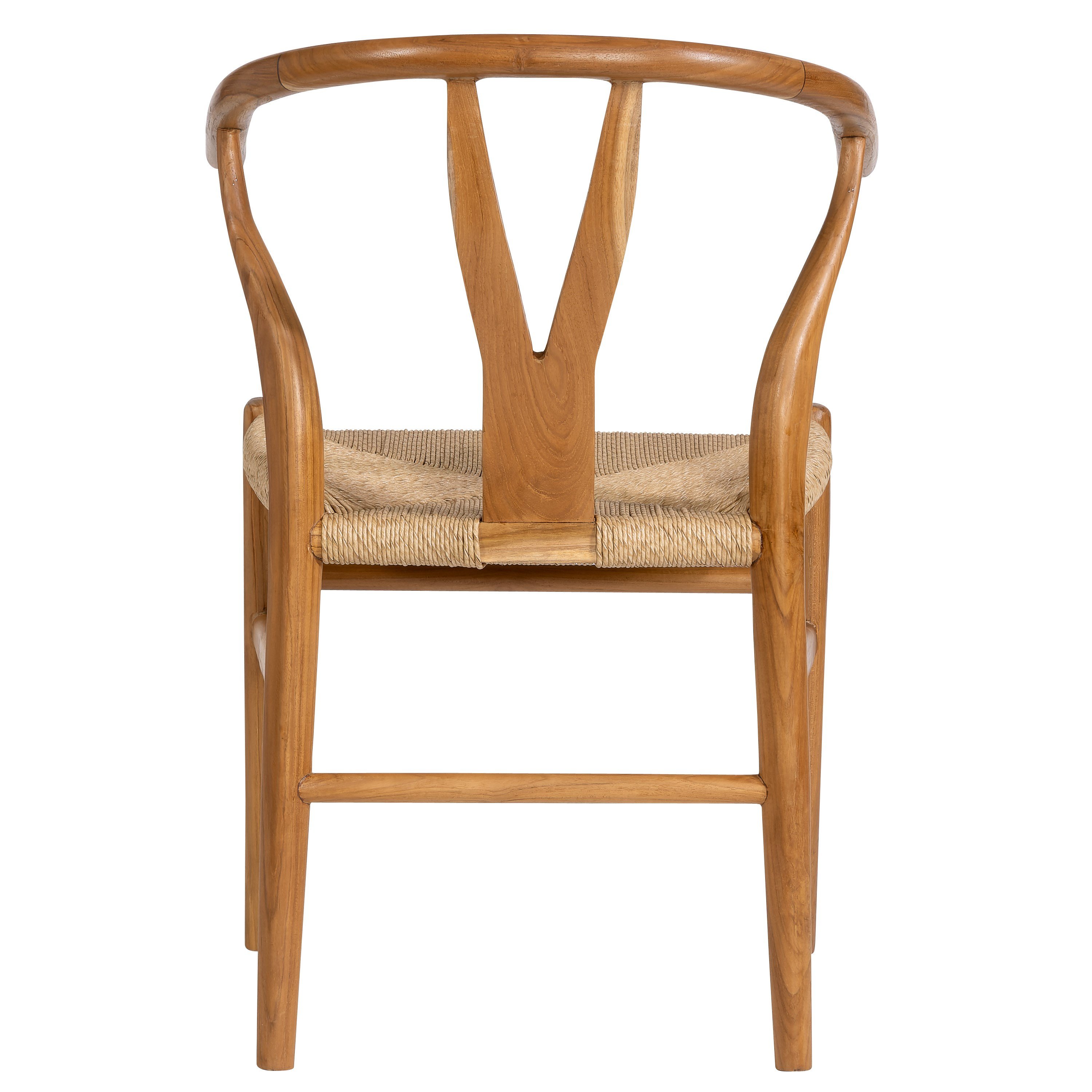 Sentetik Rattan İp Oturumlu Teak Yemek Sandalyesi 