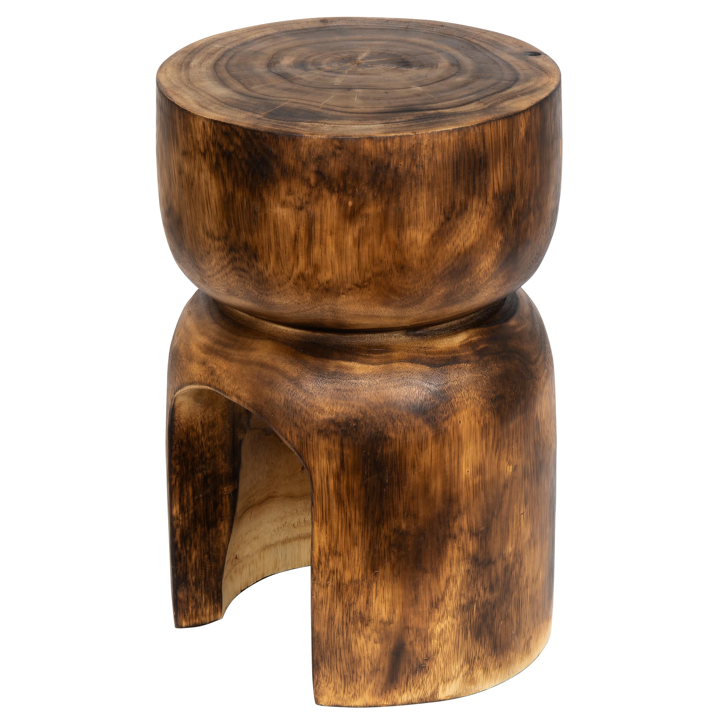 Tabure / Yan Sehpa Teak Naturel Kızıl  30 cm x 30 cm x 45 cm