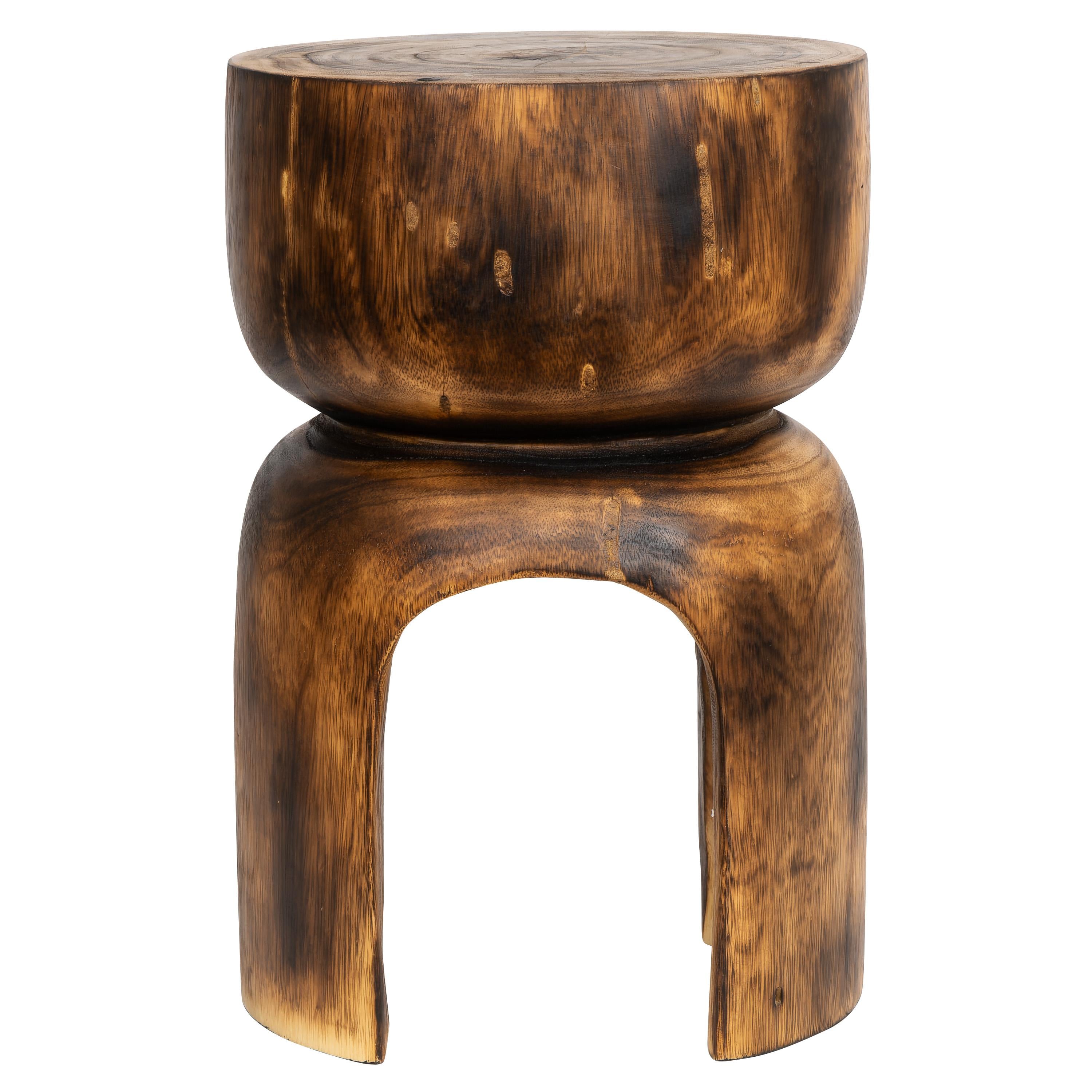 Tabure / Yan Sehpa Teak Naturel Kızıl  30 cm x 30 cm x 45 cm