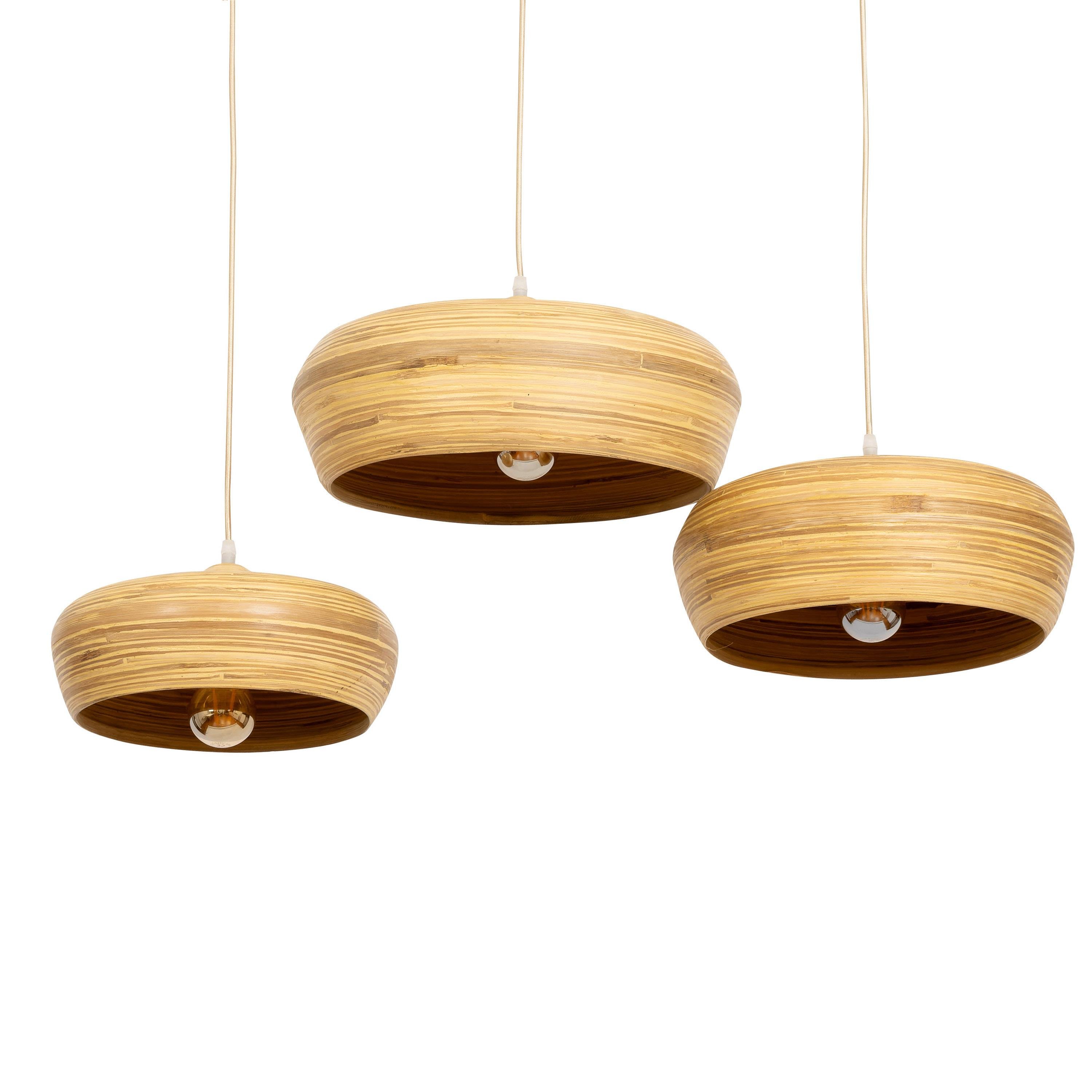 Tavan Aydınlatması 3 lü Set Bambu