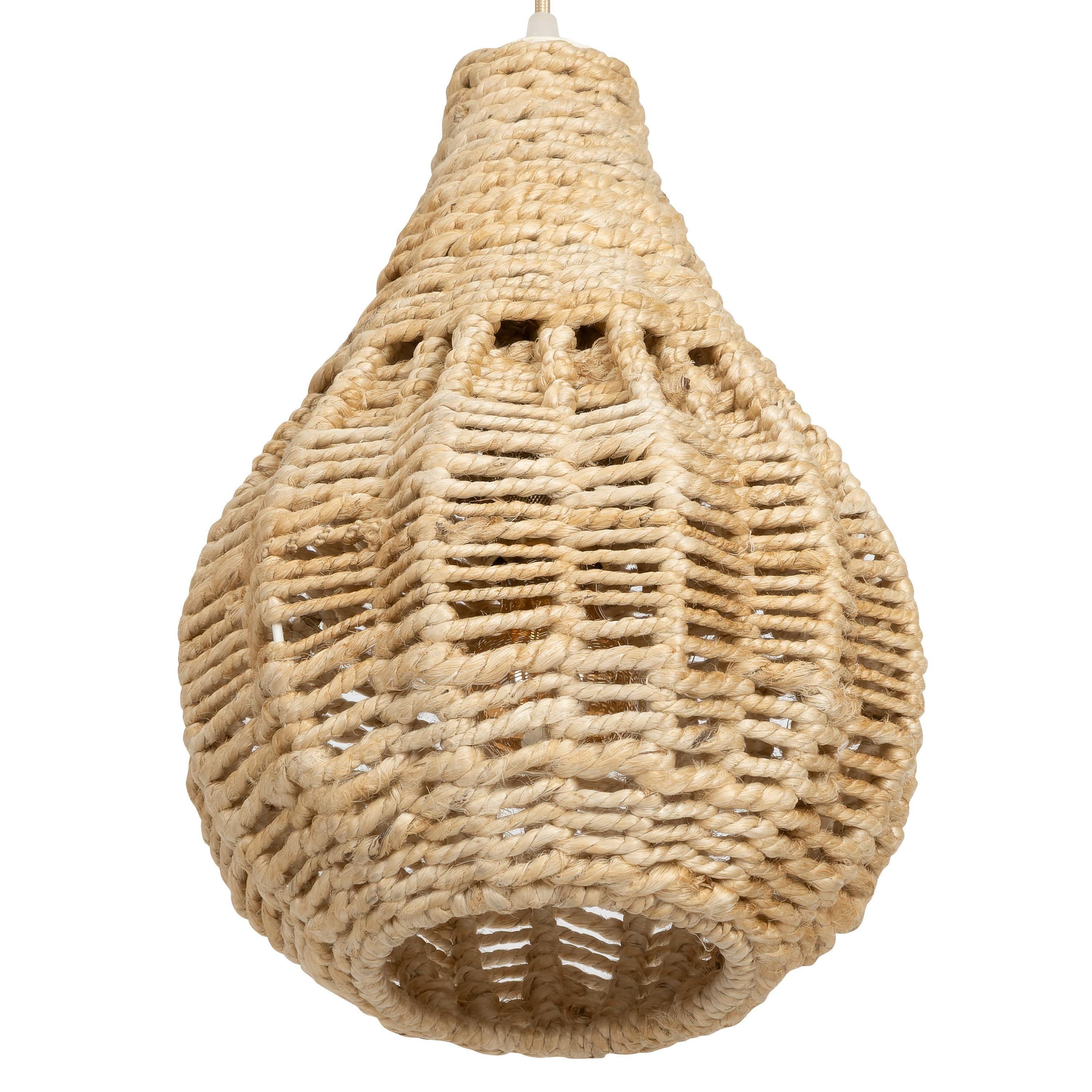 Tavan Aydınlatması Jüt Fildişi 25 cm x 25 cm x 35 cm