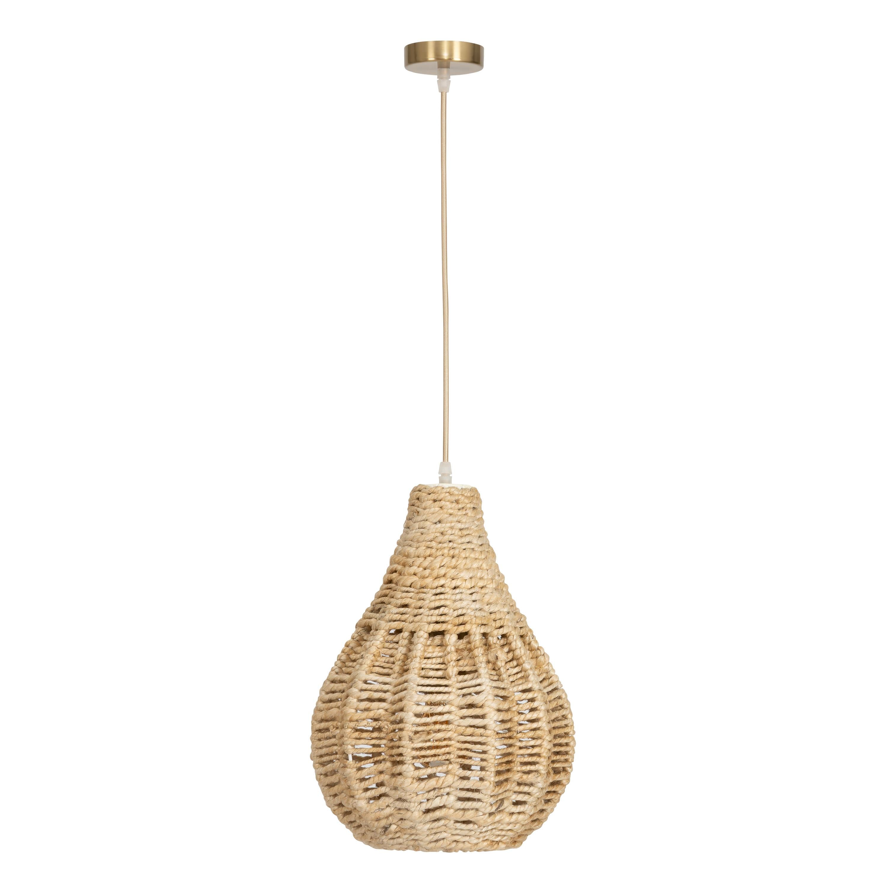 Tavan Aydınlatması Jüt Fildişi 25 cm x 25 cm x 35 cm
