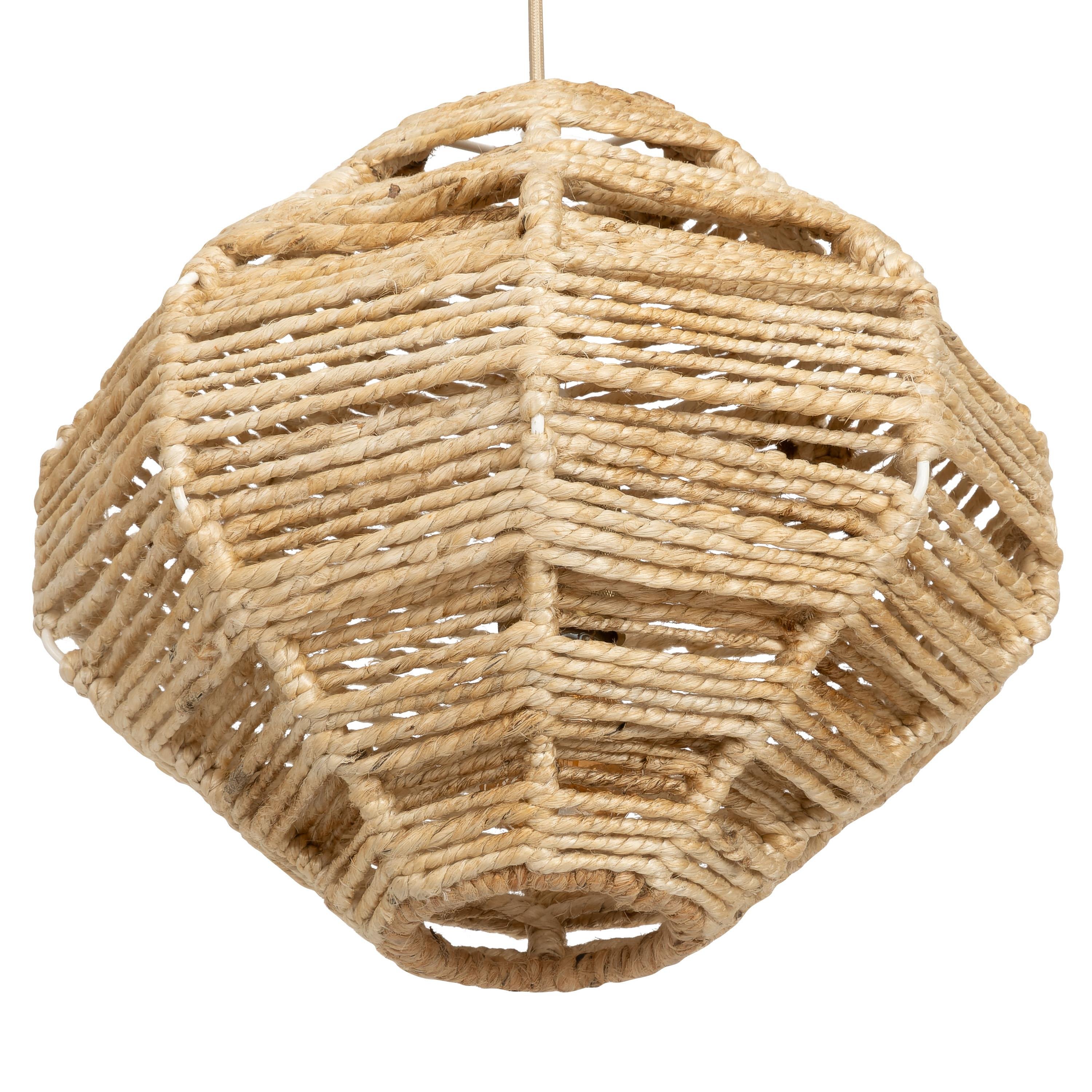 Tavan Aydınlatması Jüt Fildişi / Naturel 35 cm x 35 cm x 30 cm
