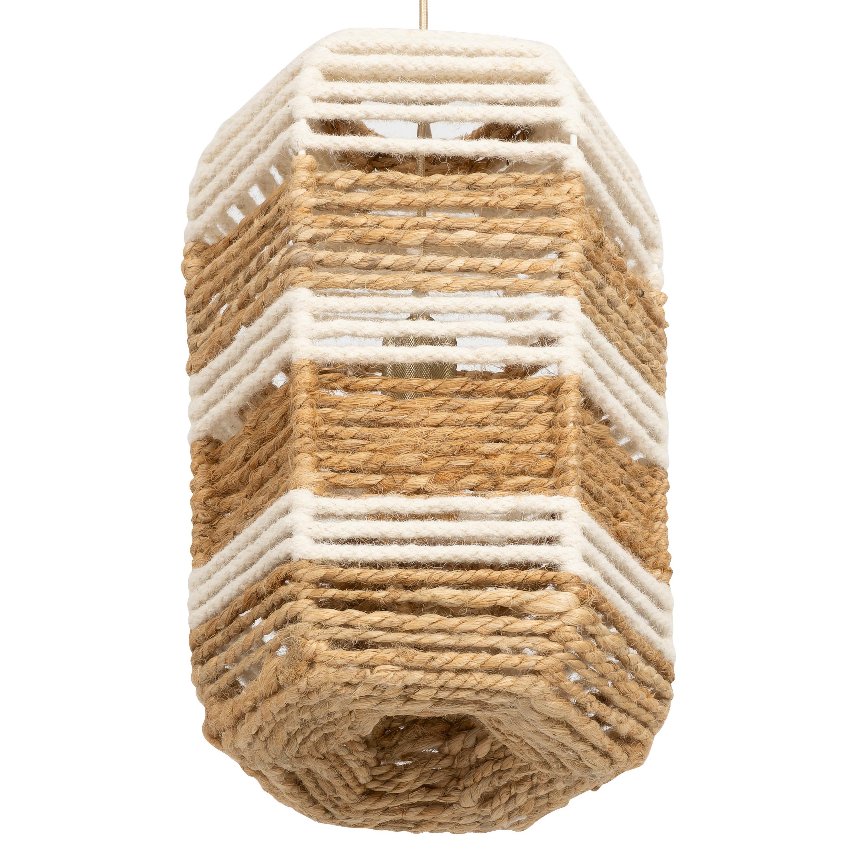 Tavan Aydınlatması Jüt Fildişi / Naturel 28 cm x 28 cm x 45 cm