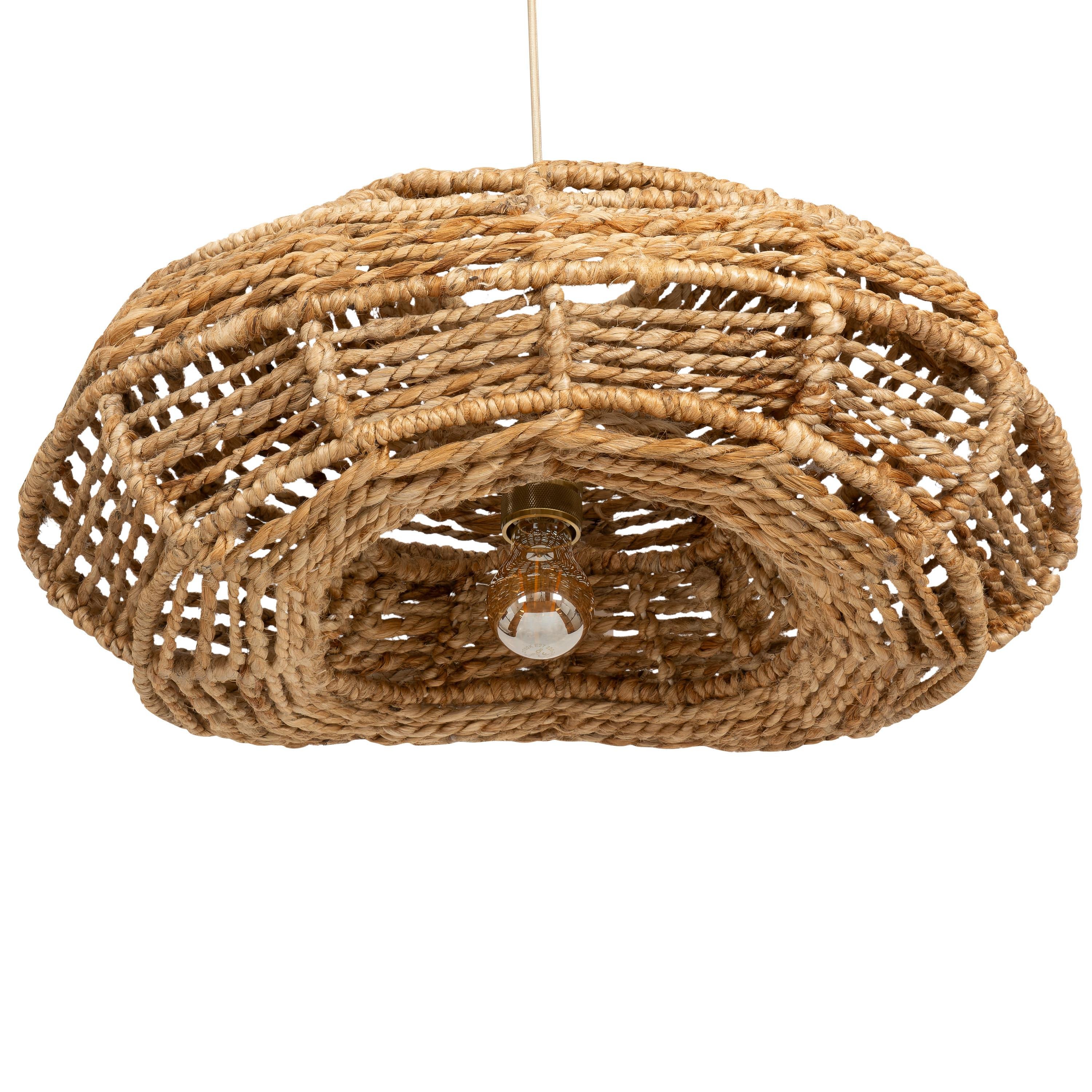 Tavan Aydınlatması Jüt Fildişi / Naturel 60 cm x 45 cm x 26 cm