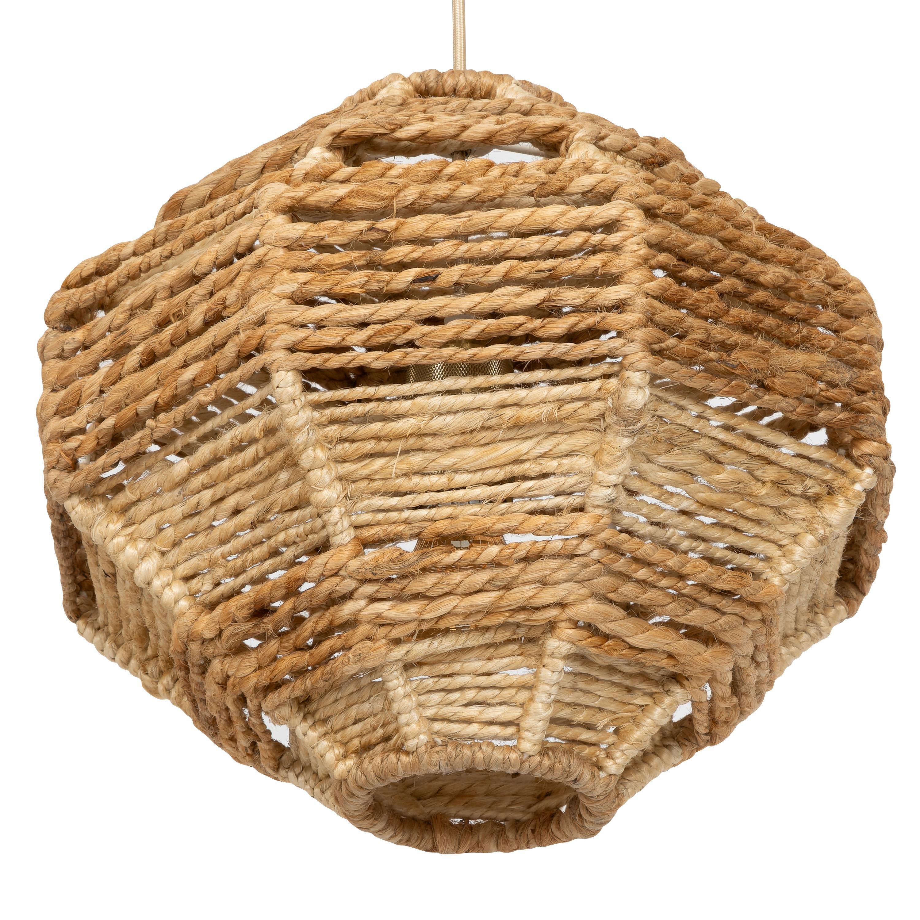 Tavan Aydınlatması Jüt Fildişi / Naturel 35 cm x 35 cm x 30 cm