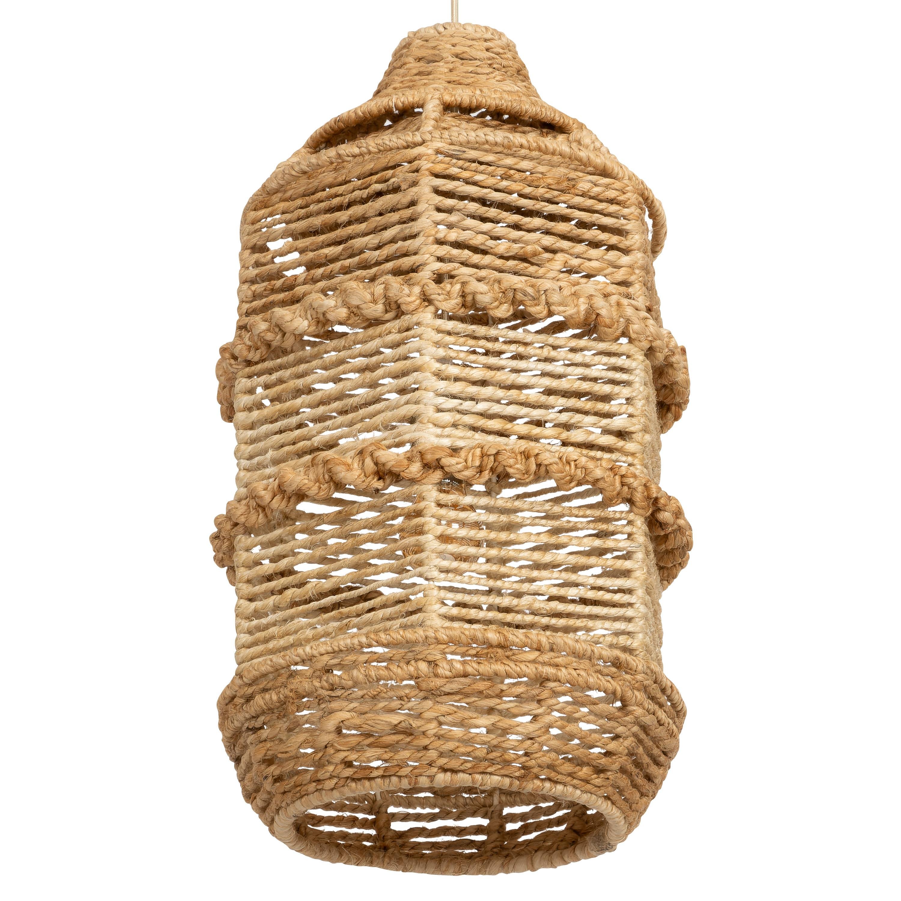 Tavan Aydınlatması Jüt Fildişi / Naturel 30 cm x 30 cm x 60 cm